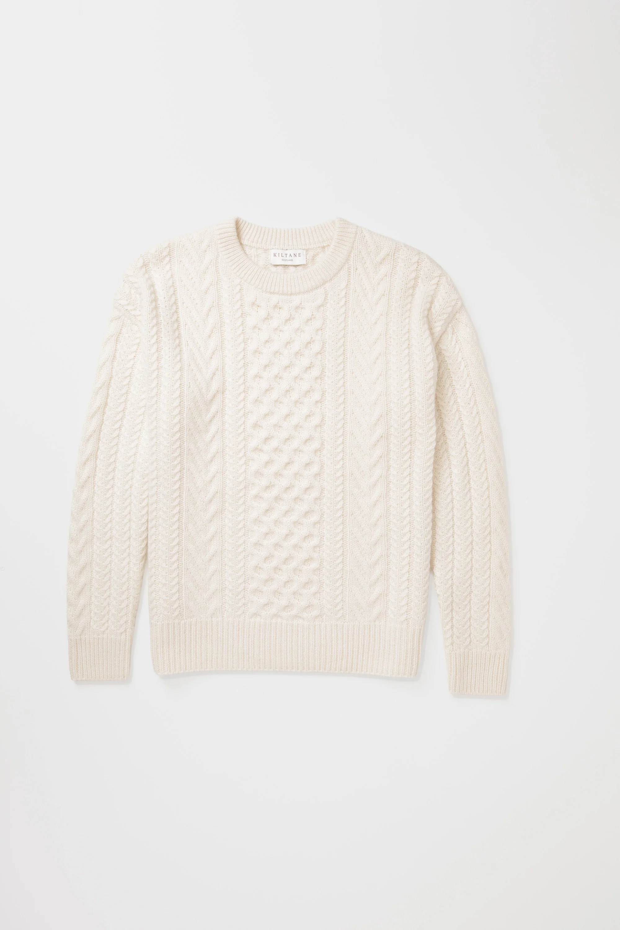 Aran Cashmere Jumper - Cream - Image 6
