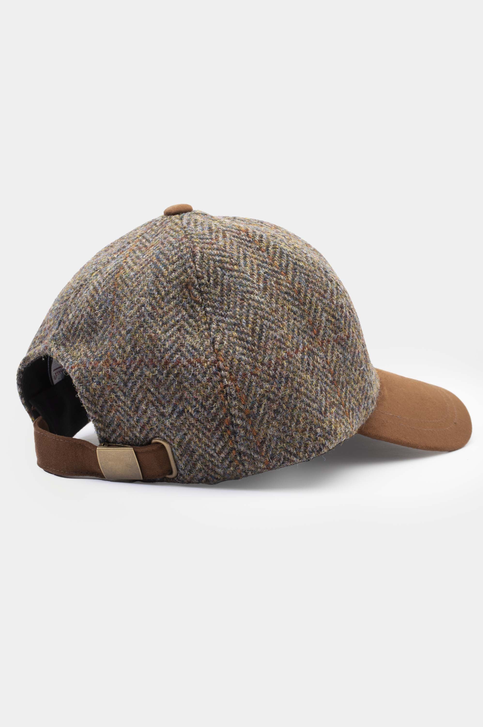 Harris Tweed Baseball Cap - Brown Check - Image 2
