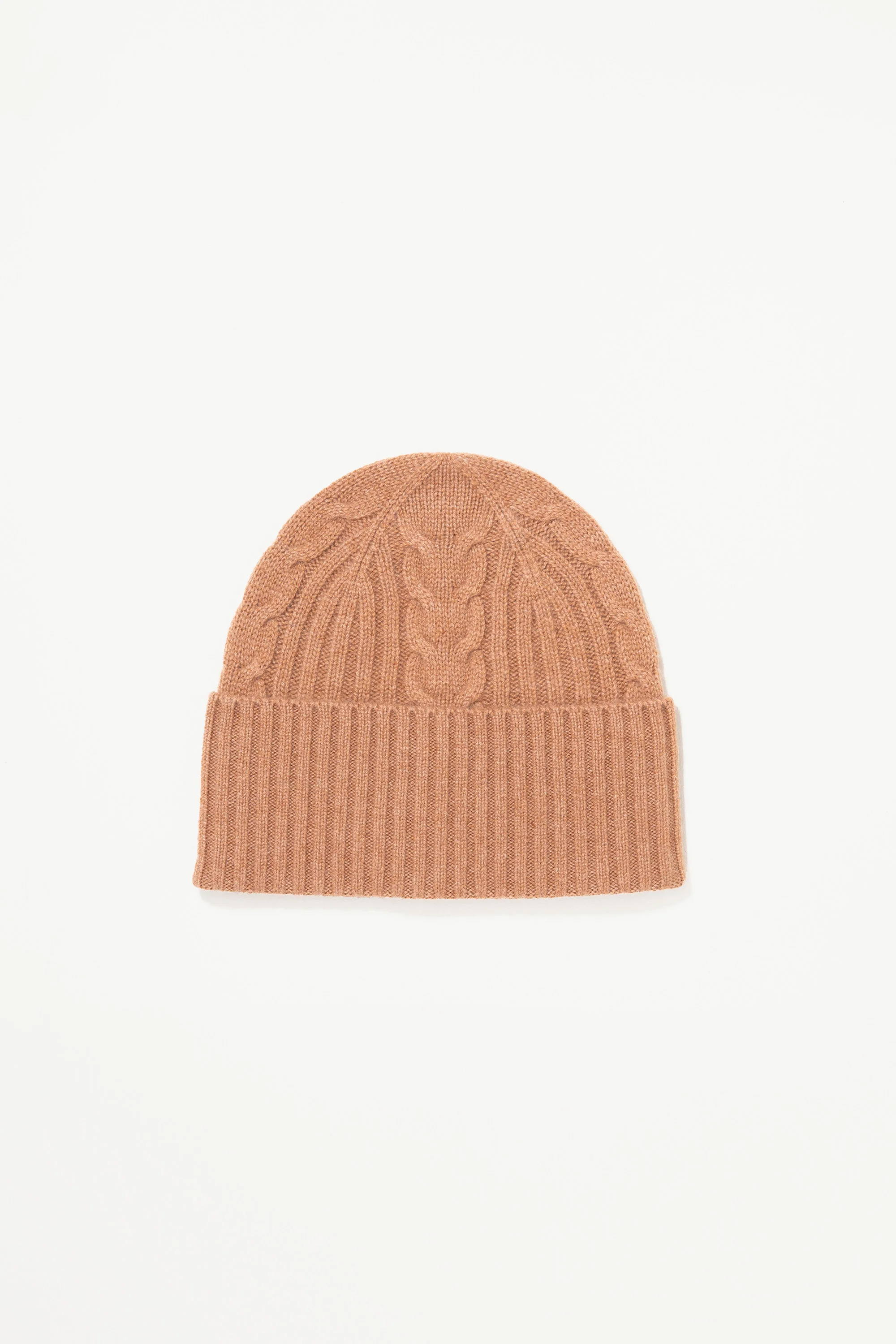Cashmere Cable Beanie - Camel - Image 3