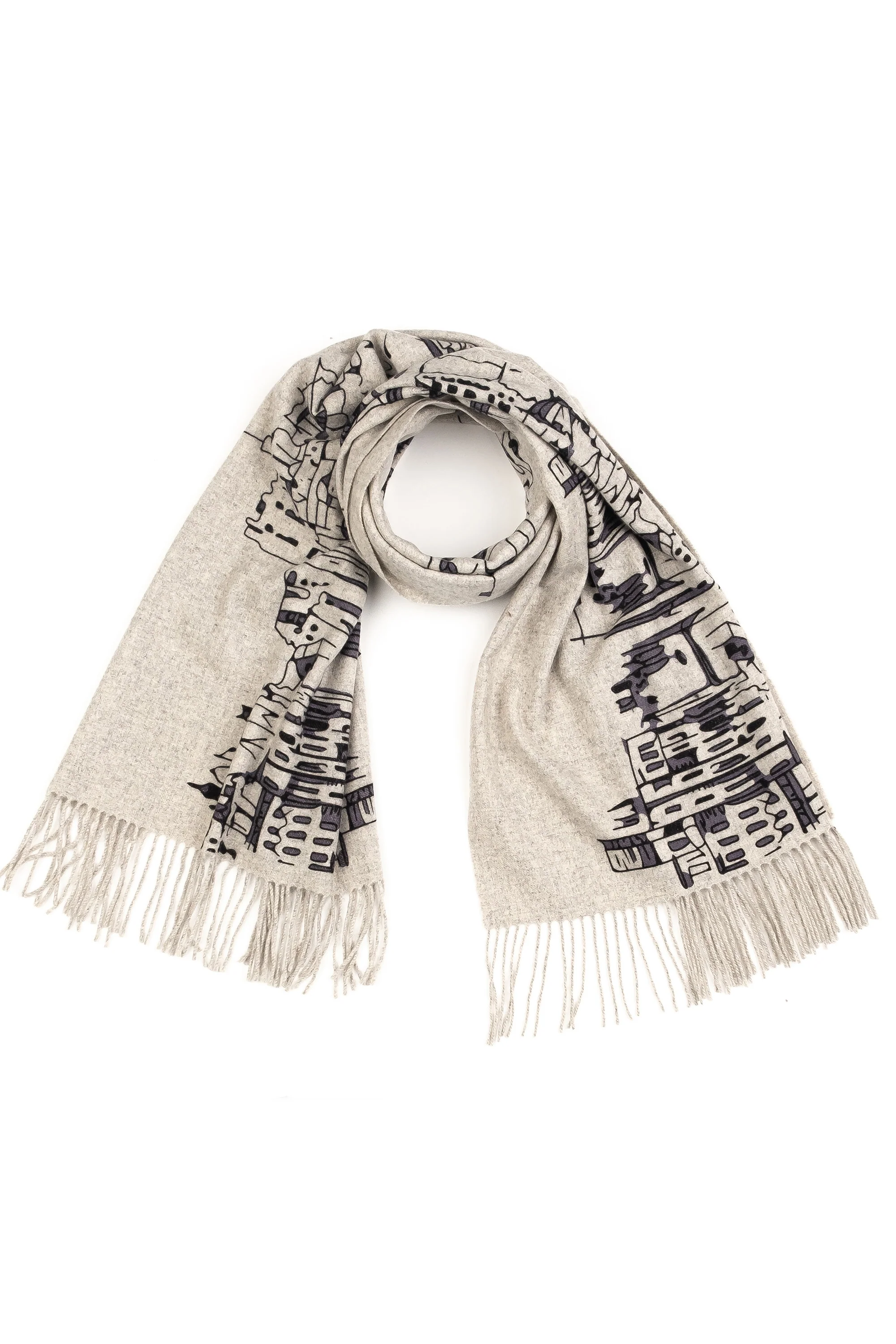 Skyline Cashmere Double Sided Stole - Grey - Image 4