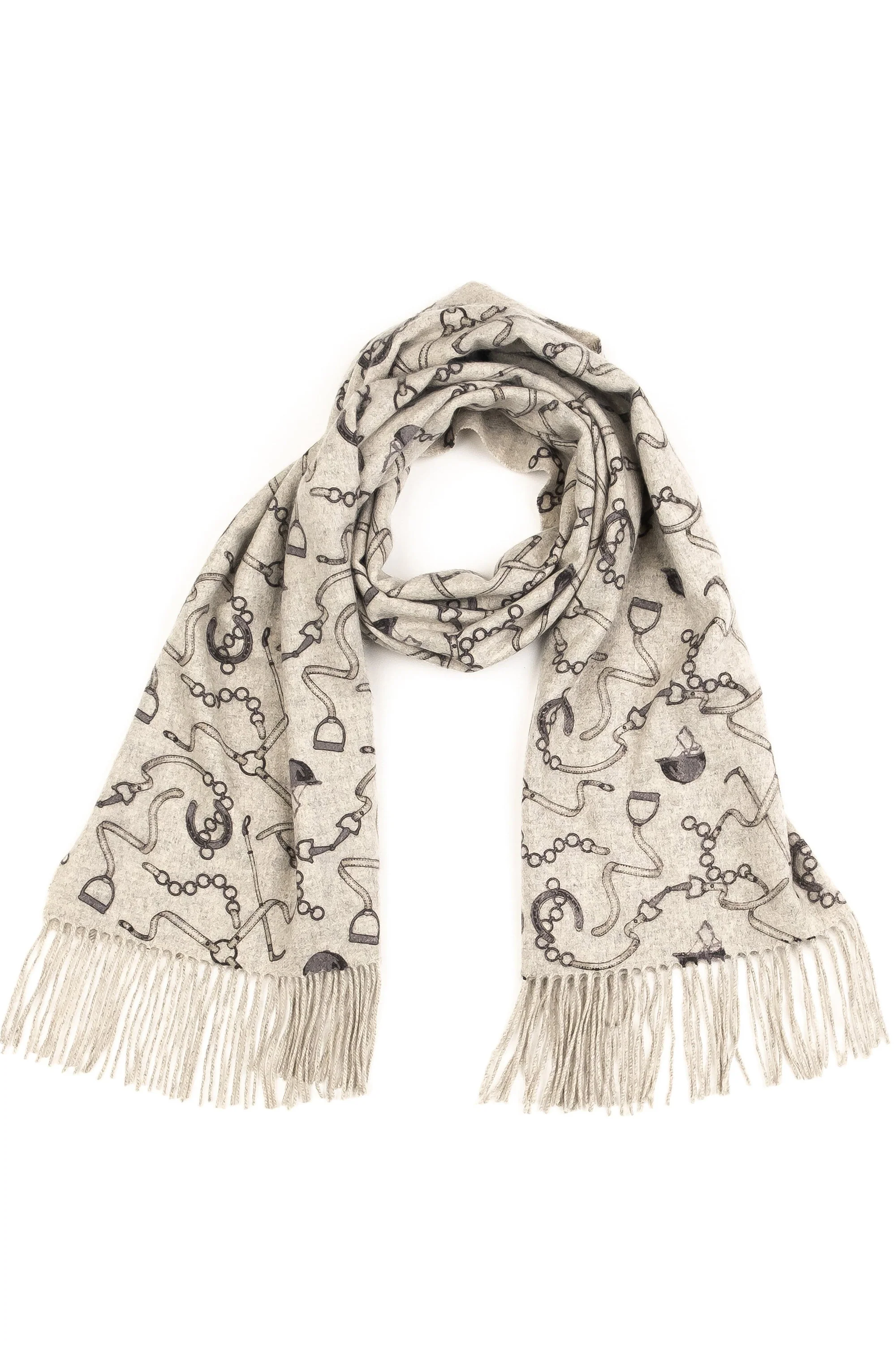 Equestrian Cashmere Double Sided Stole - Grey - Image 3