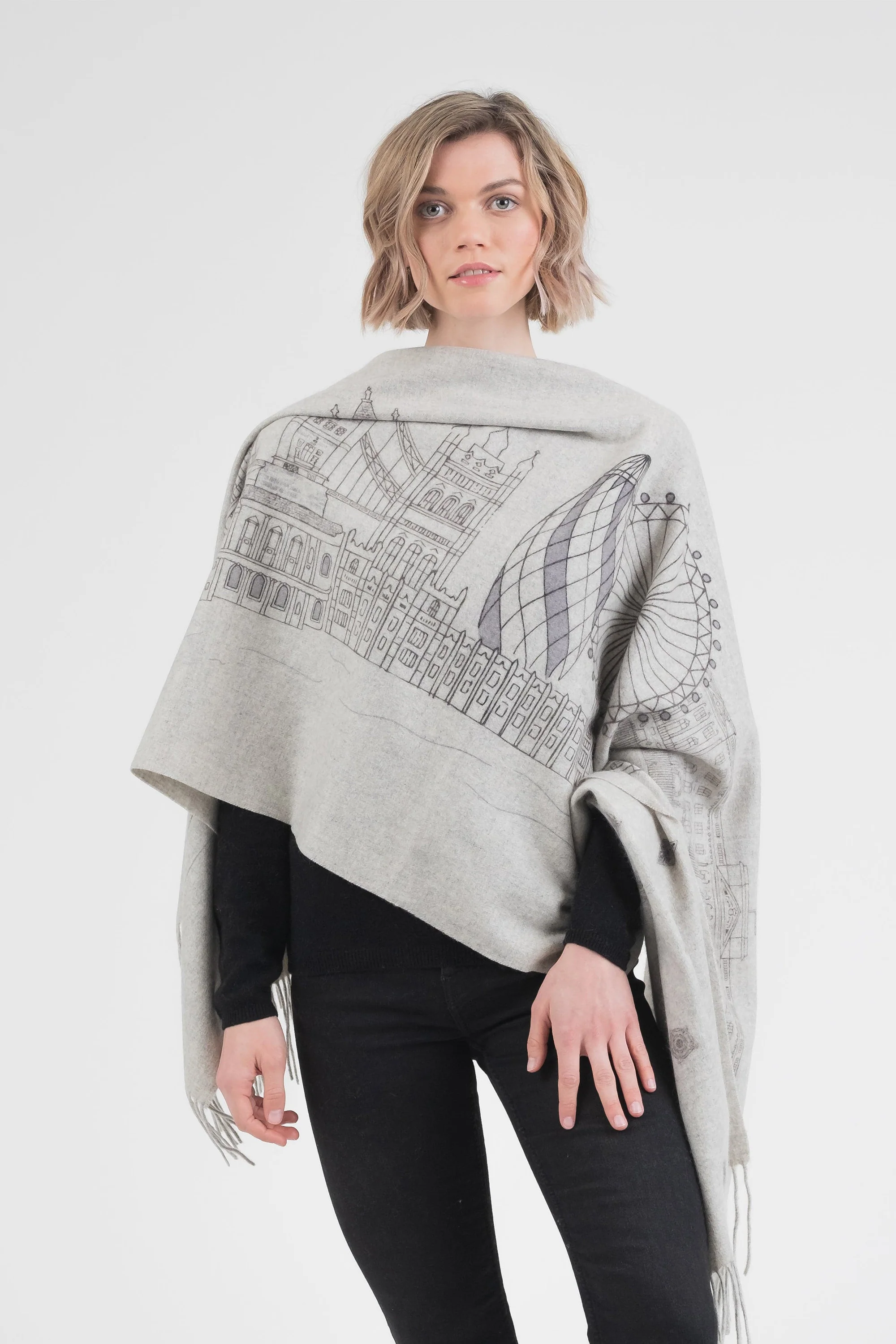 City Cashmere Double Sided Stole - London - Image 2