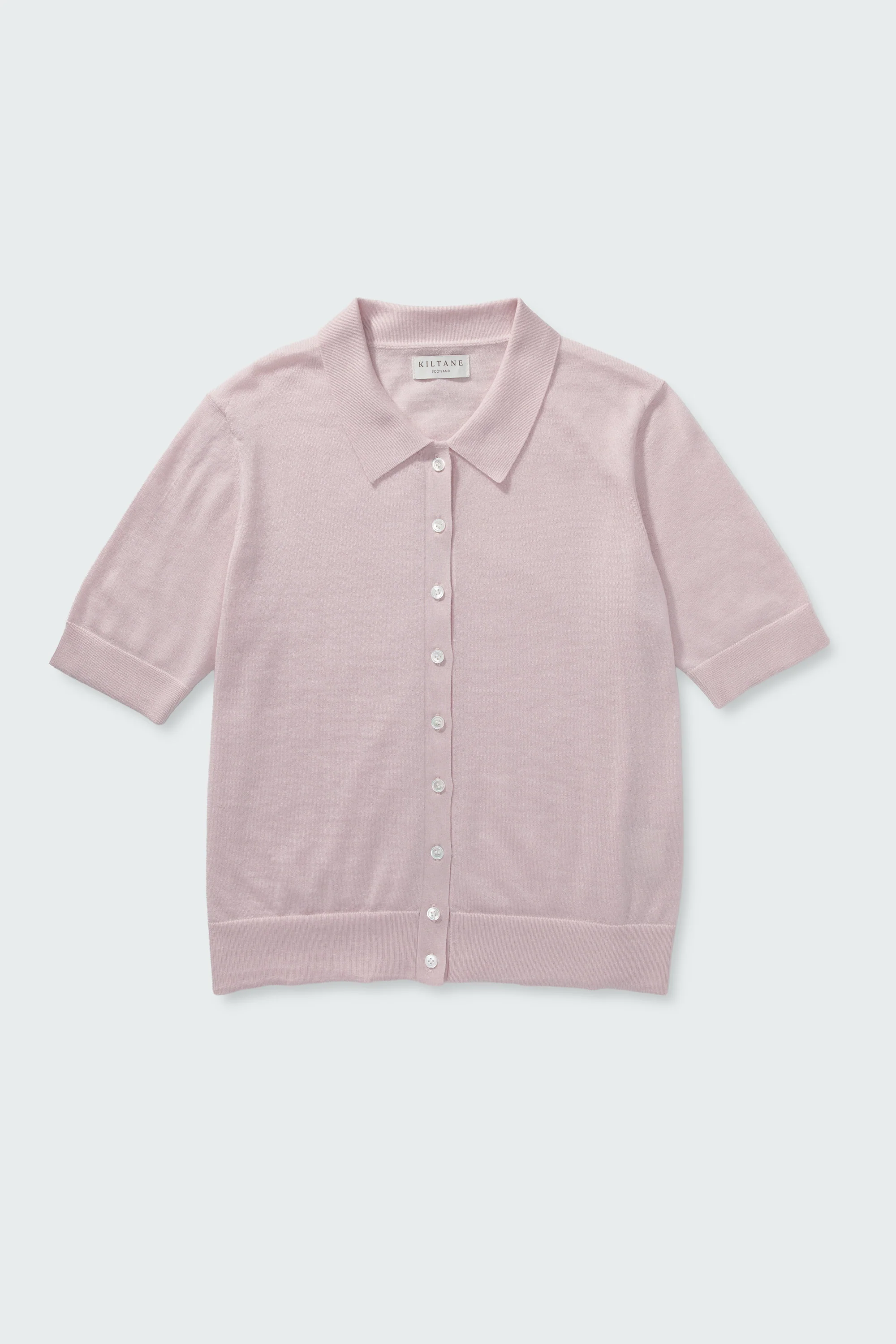 Cashmere Polo Cardigan - Soft Pink - Image 5