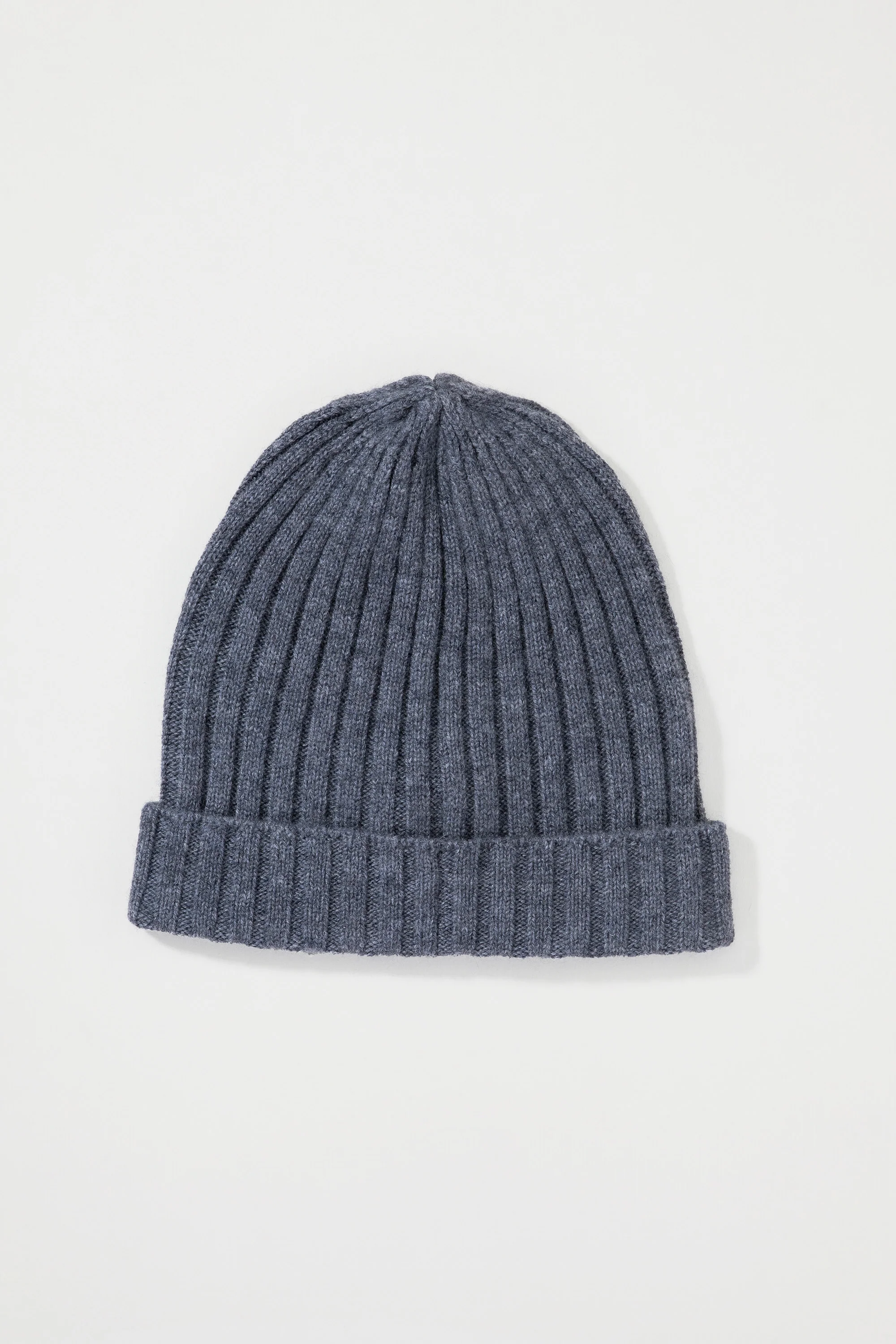 Unisex Cashmere Wide Ribbed Beanie Hat - Derby Grey - Image 3