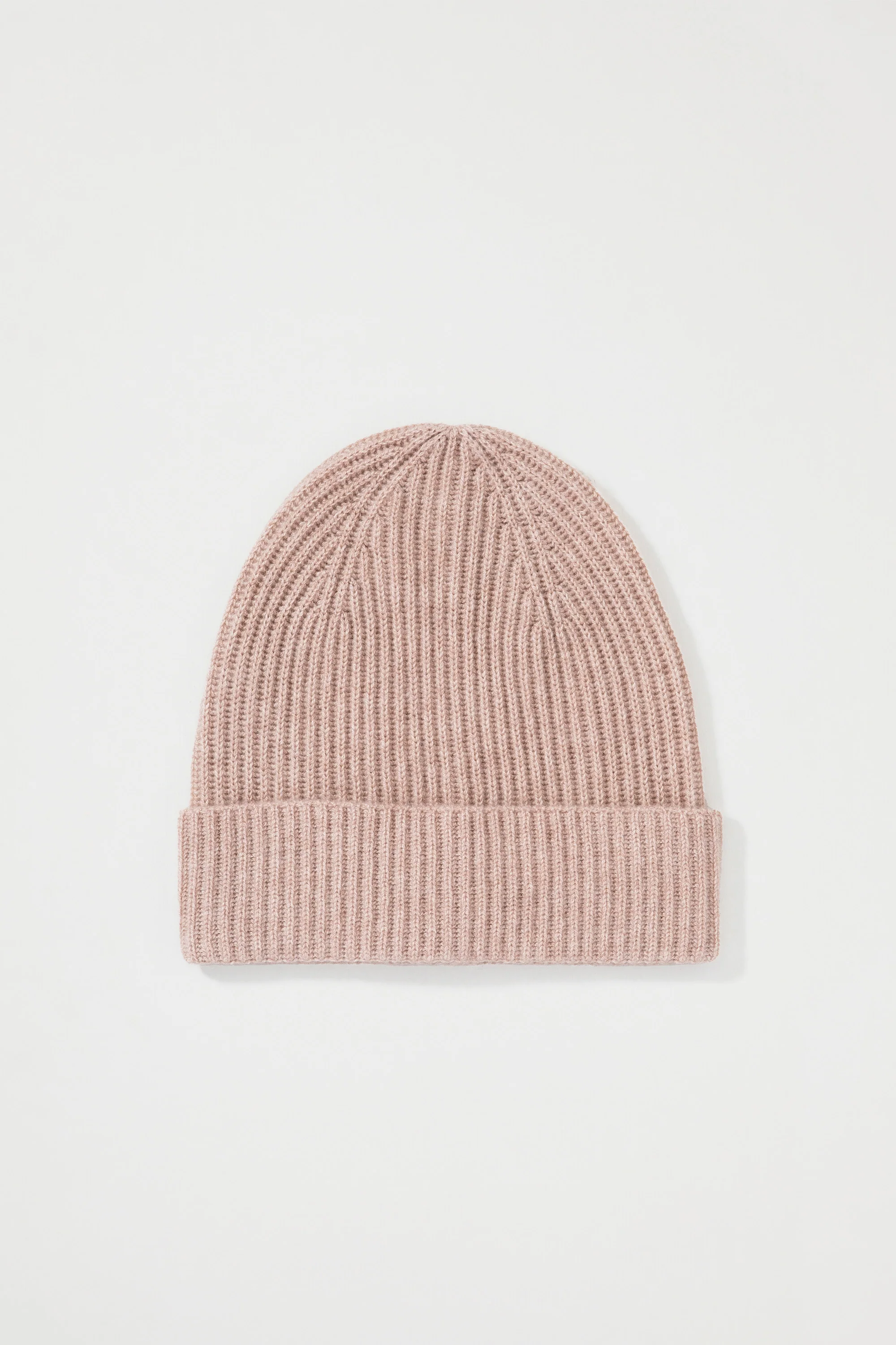 Unisex Cashmere Ribbed Beanie Hat - Sand - Image 3