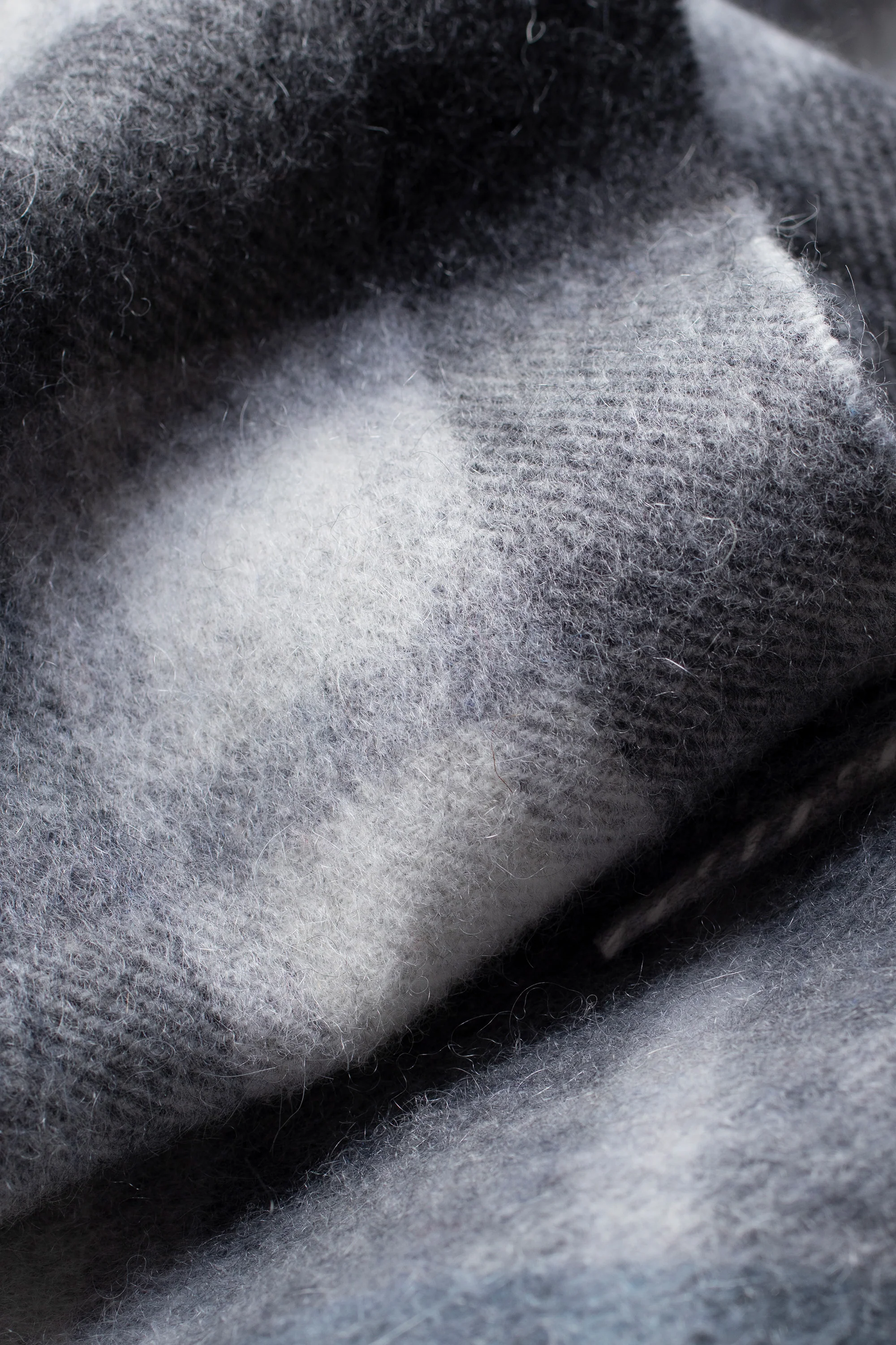 Contemporary Check Cashmere Scarf - Ashley Blue - Image 4