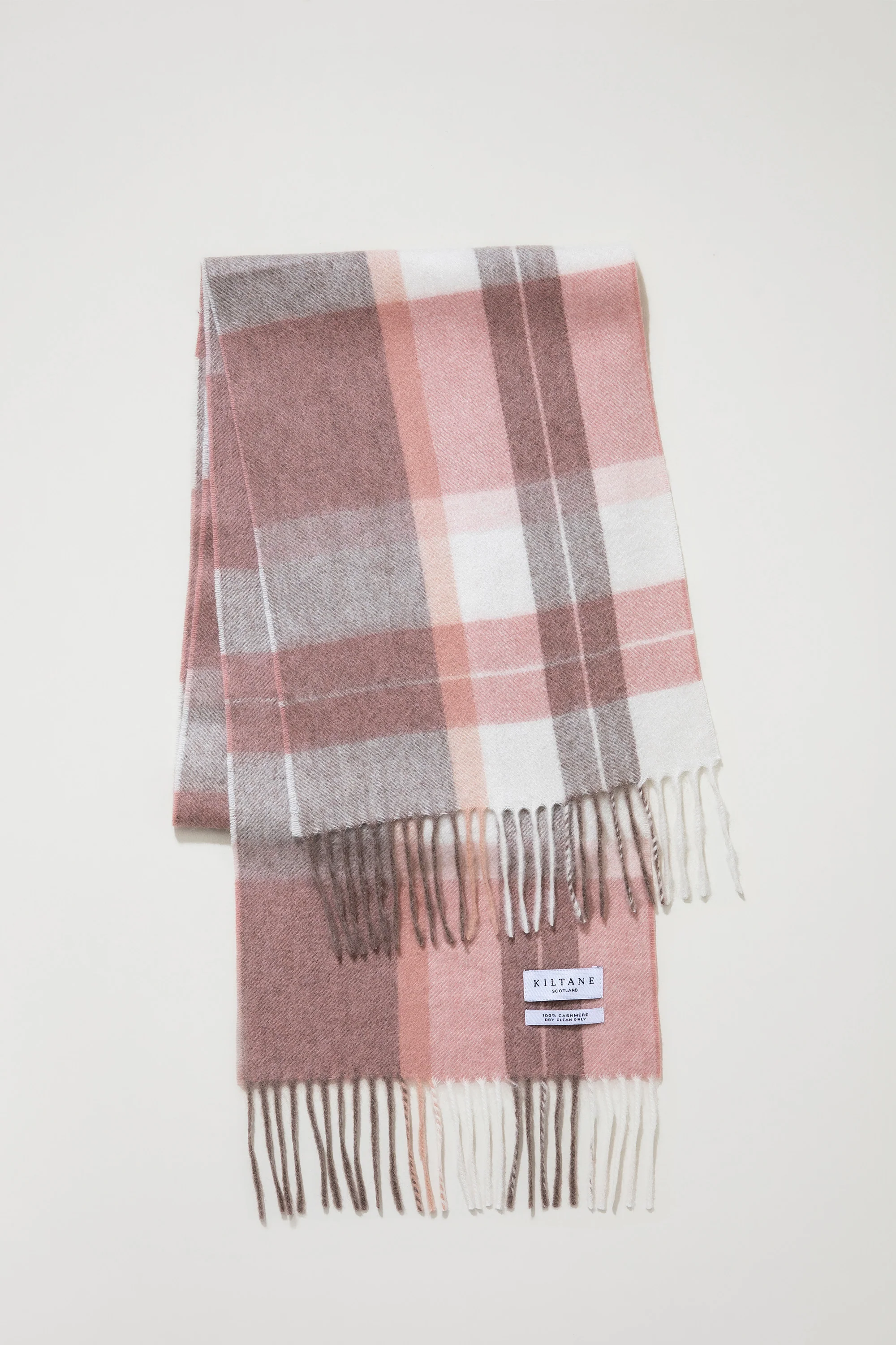 Contemporary Check Cashmere Scarf - Cameo - Image 3