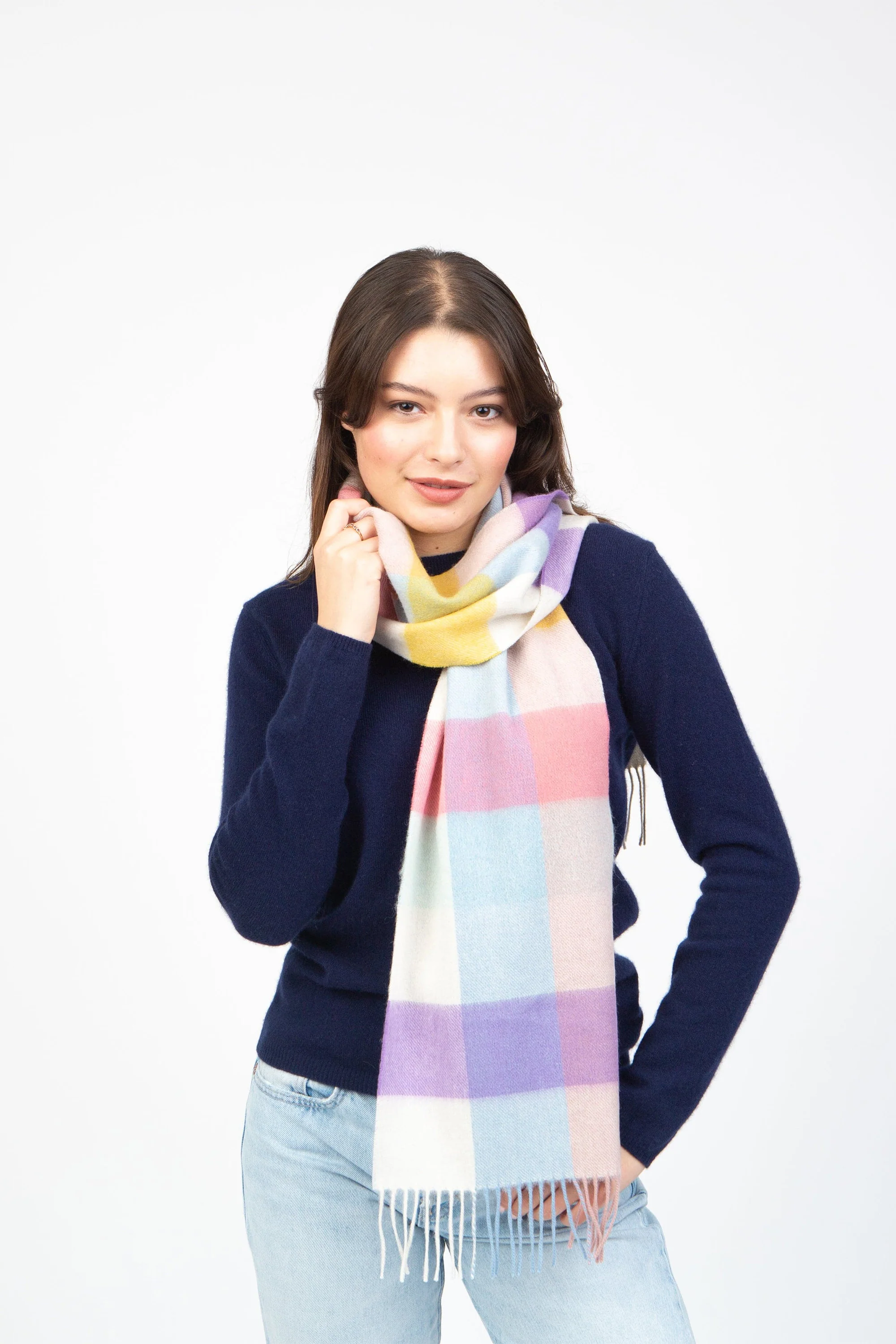 3 Square Cashmere Scarf - Candy - Image 2