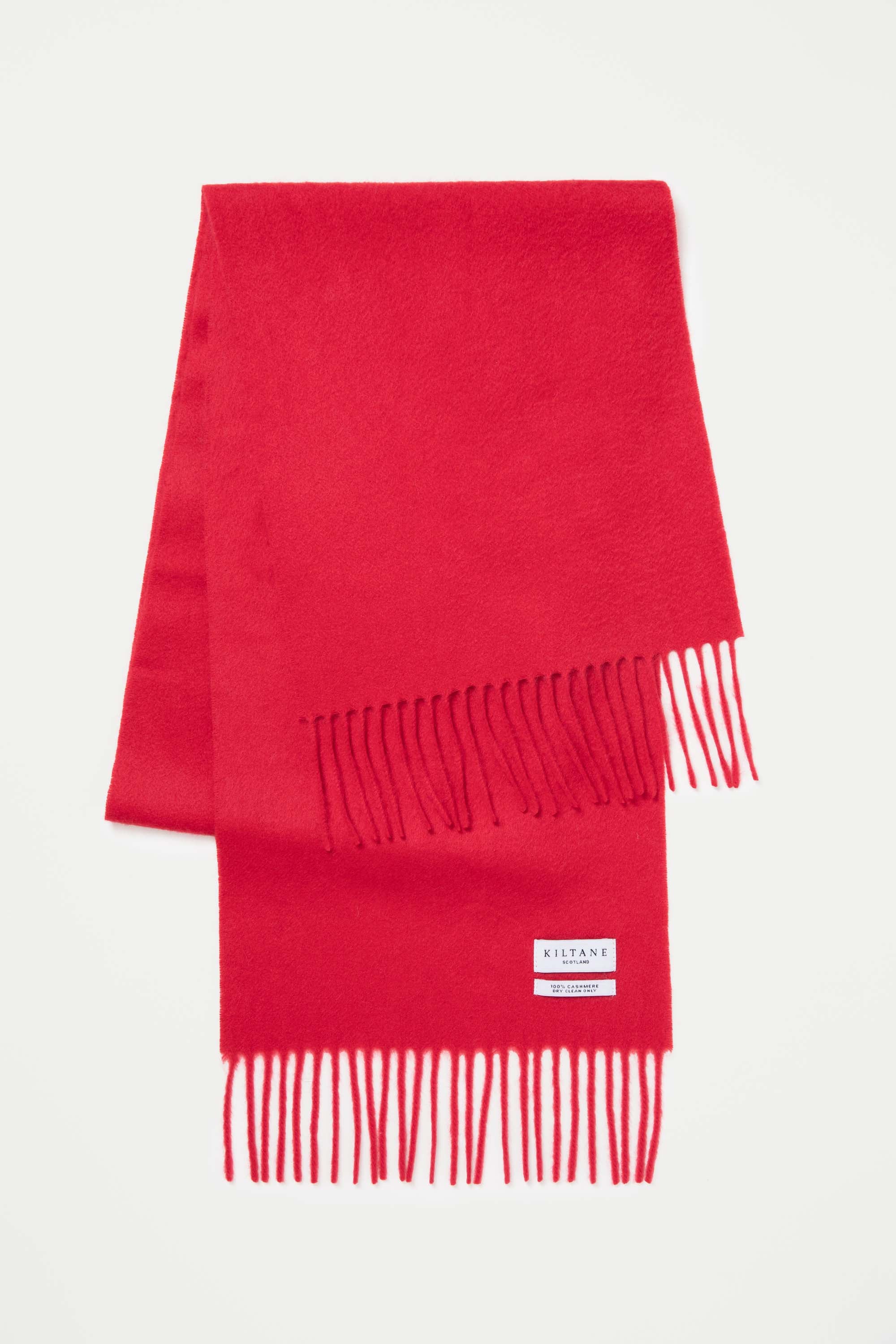 Solid Cashmere Scarf - Red - Image 3