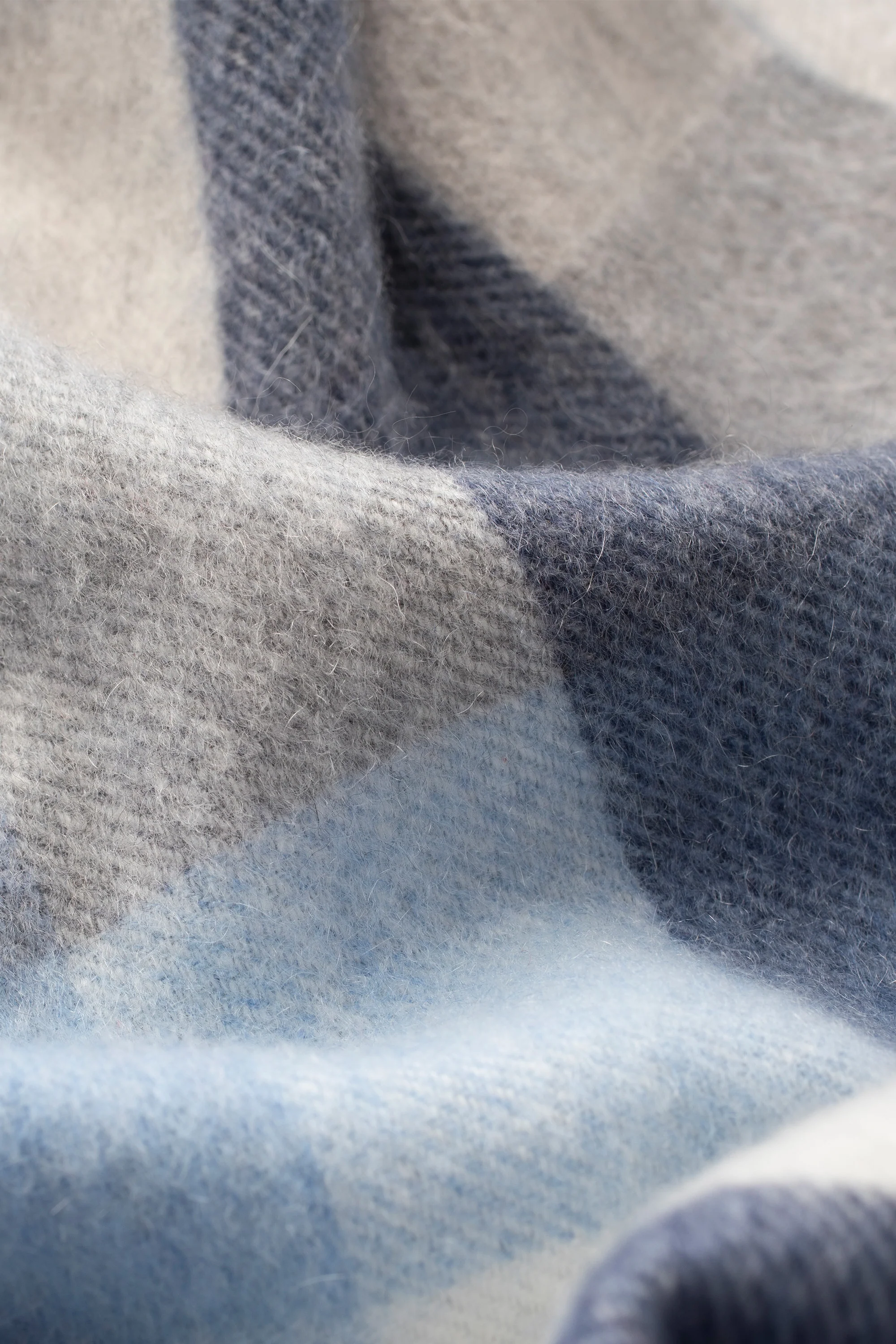 5 Square Check Cashmere Scarf - Glacier - Image 7