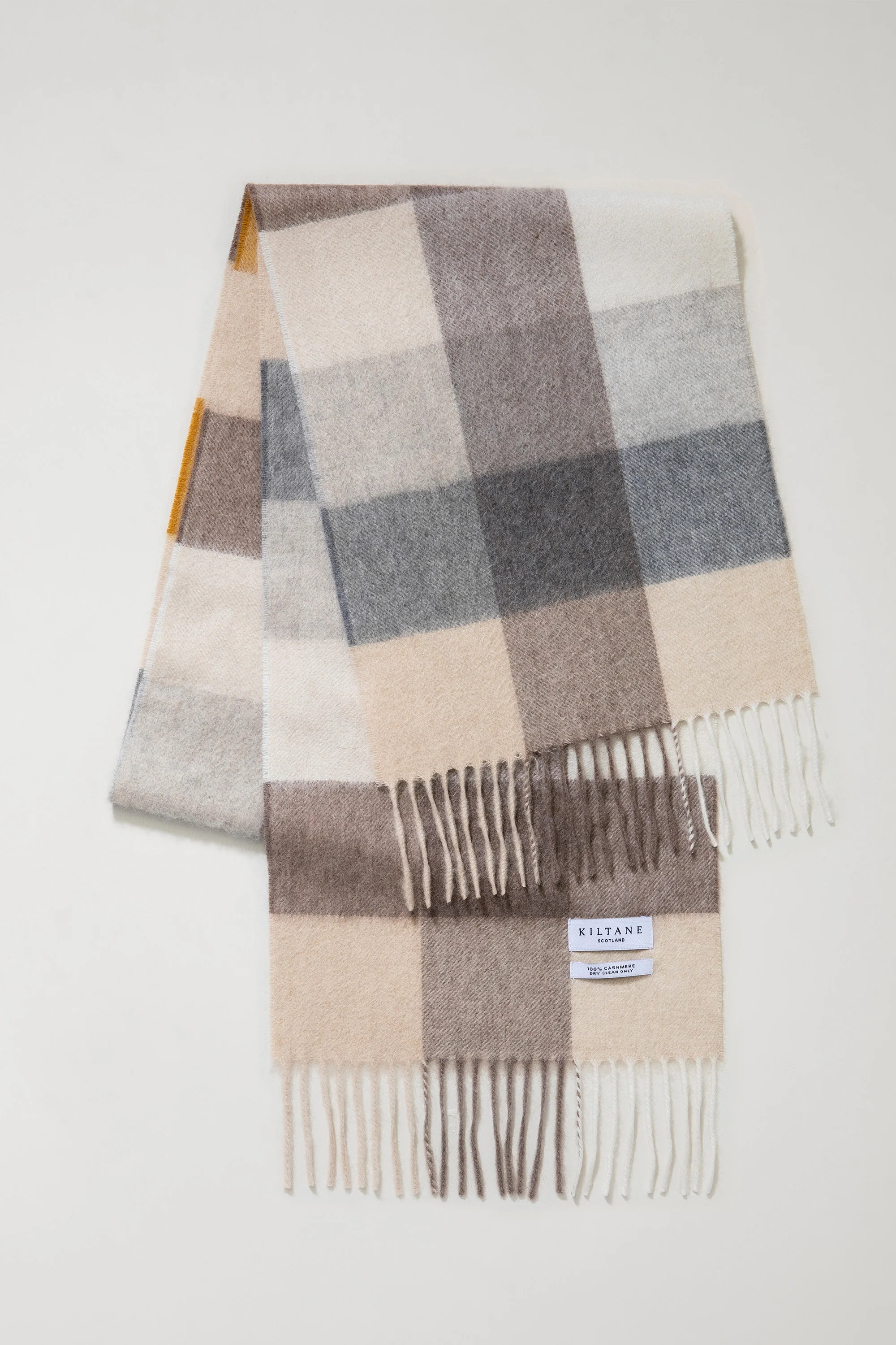 3 Square Cashmere Scarf - Gold - Image 3