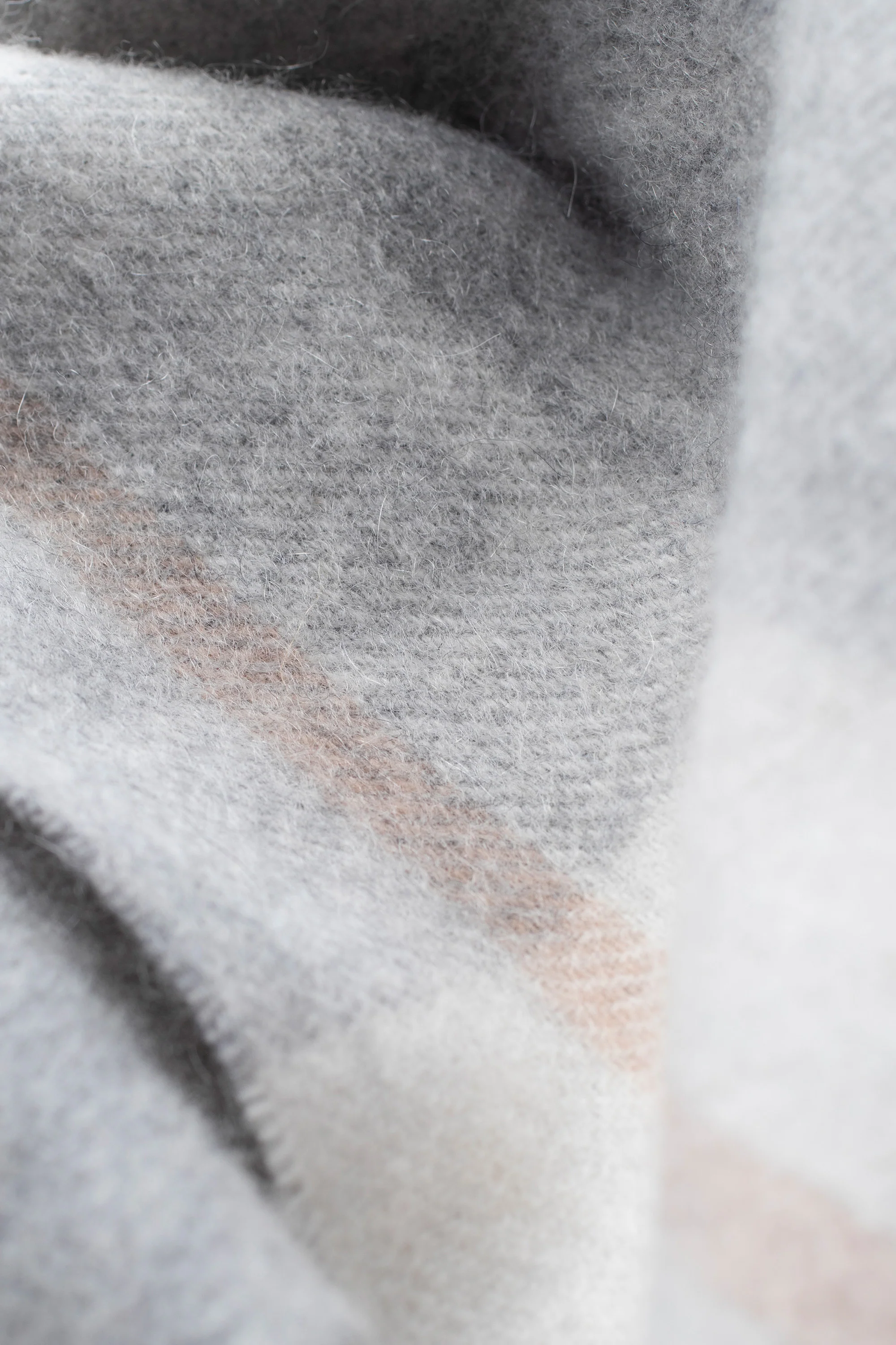 Contemporary Check Cashmere Scarf - Grey - Image 4