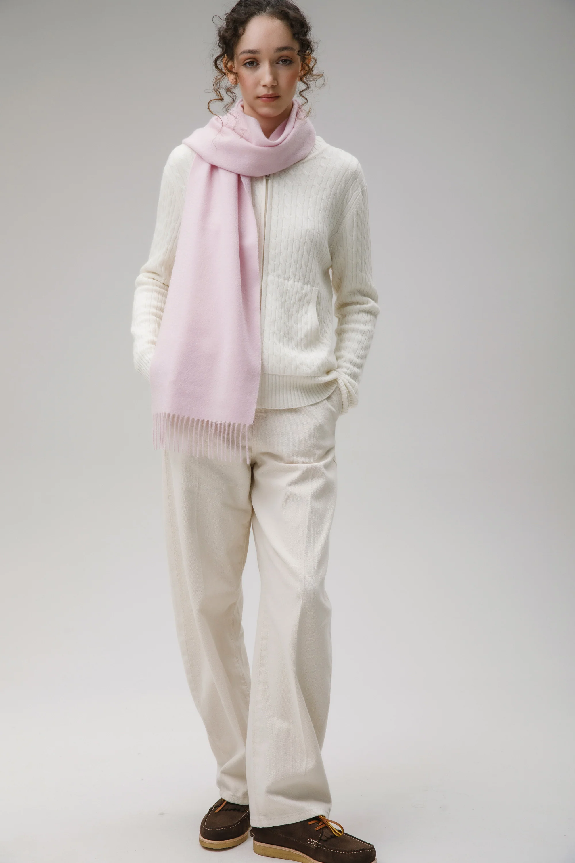 Solid Cashmere Scarf - Pale Lilac - Image 2