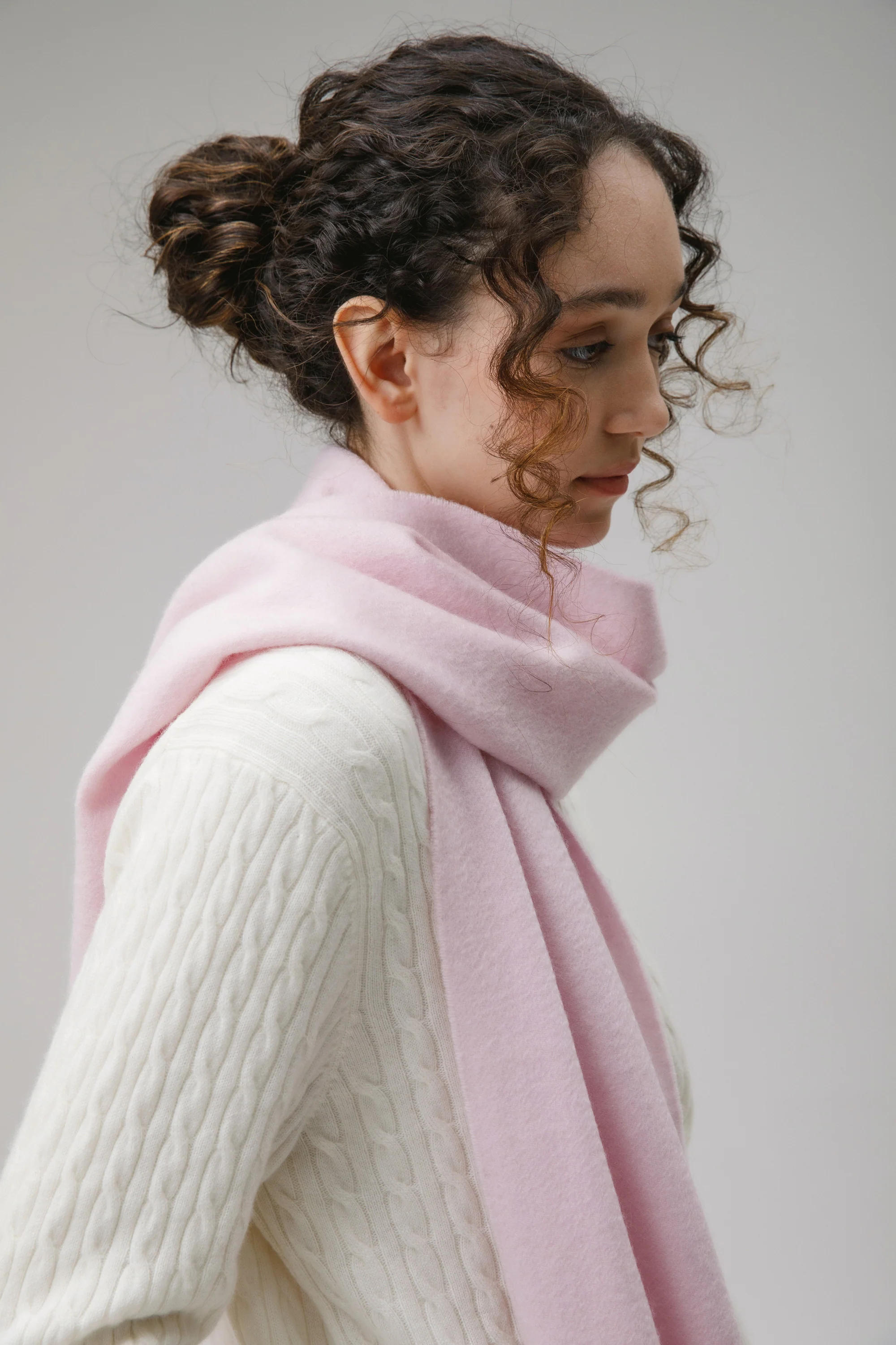Solid Cashmere Scarf - Pale Lilac - Image 3