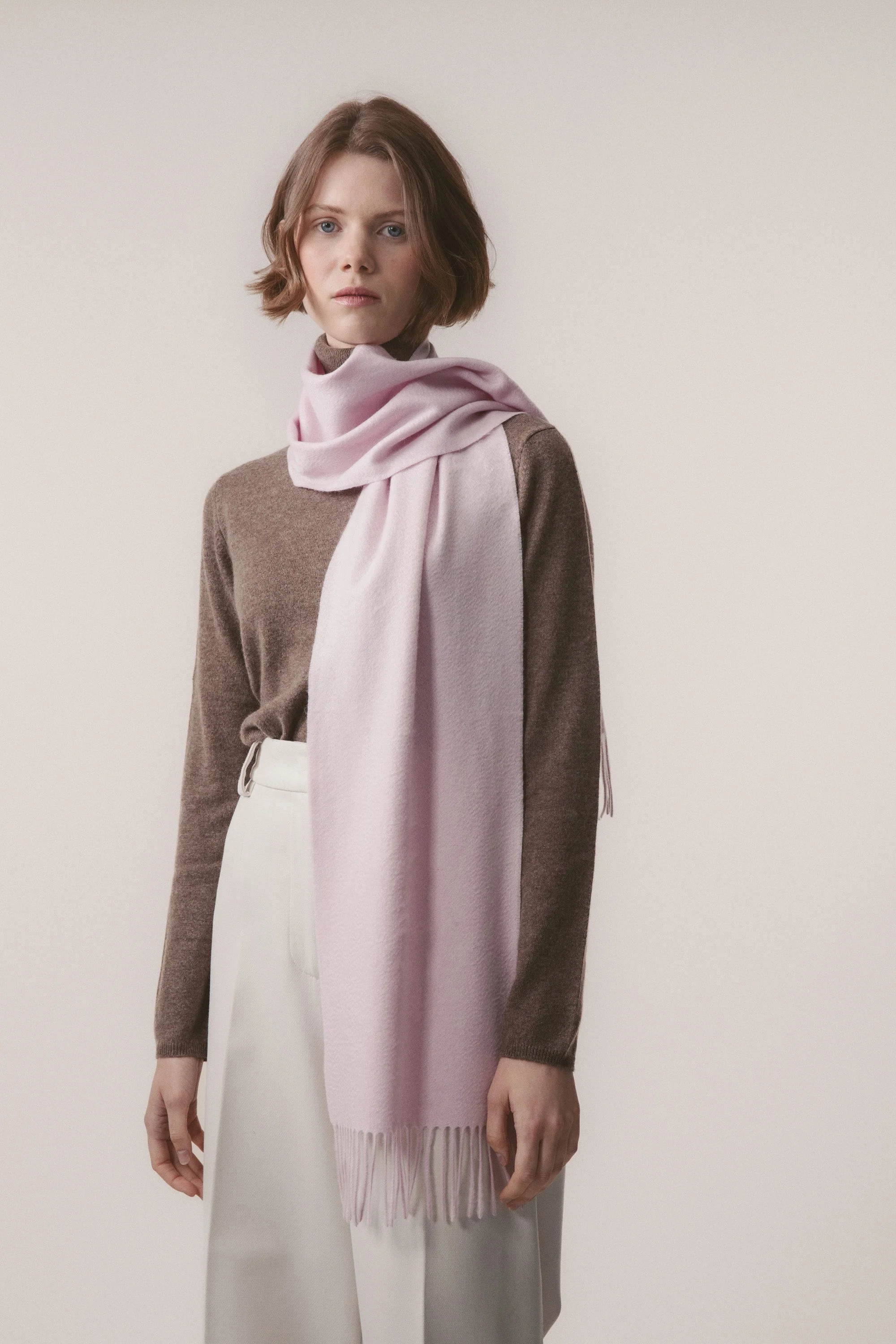 Solid Cashmere Scarf - Pale Lilac - Image 5