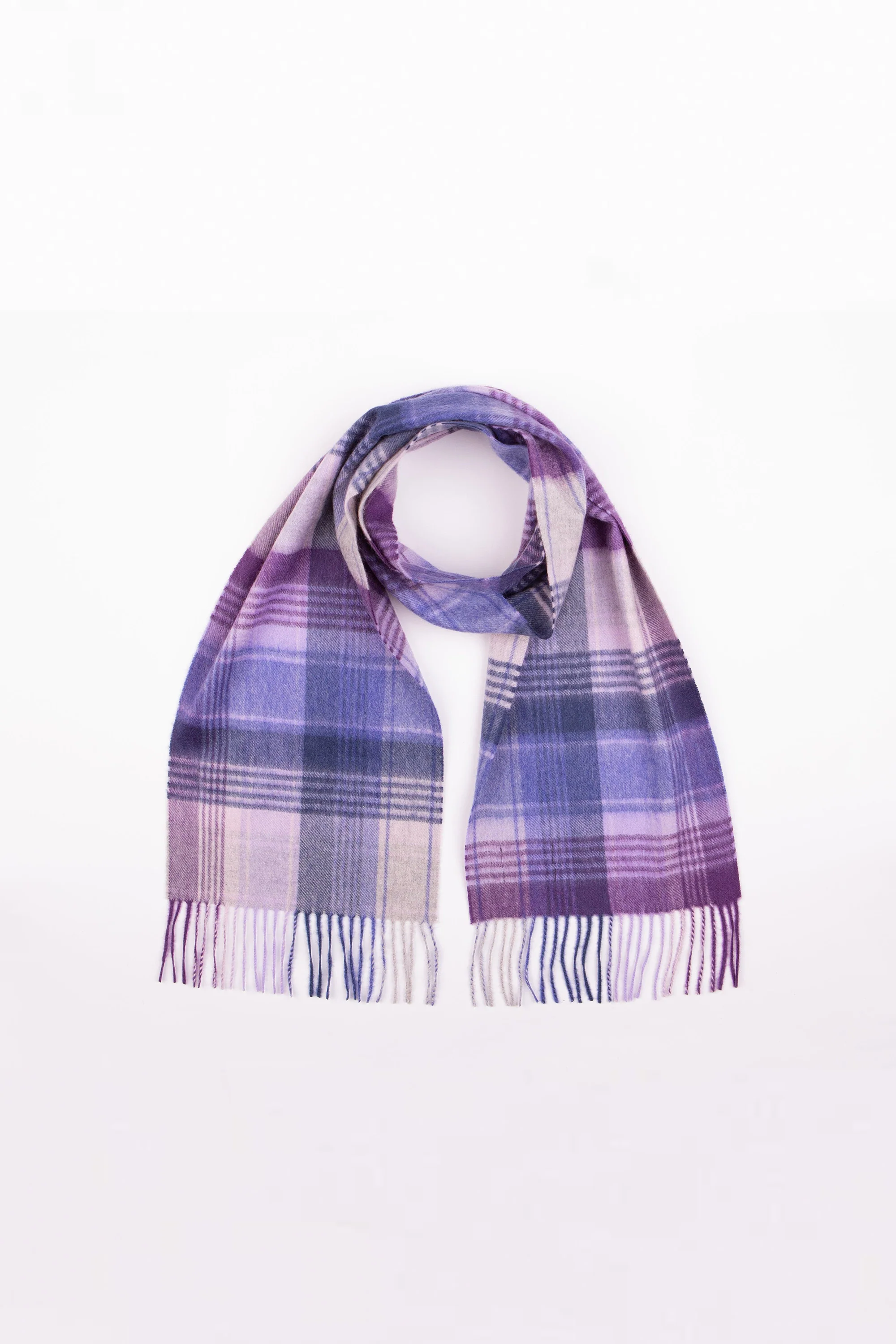 Repeat Edge Cashmere Scarf - Purple - Image 3