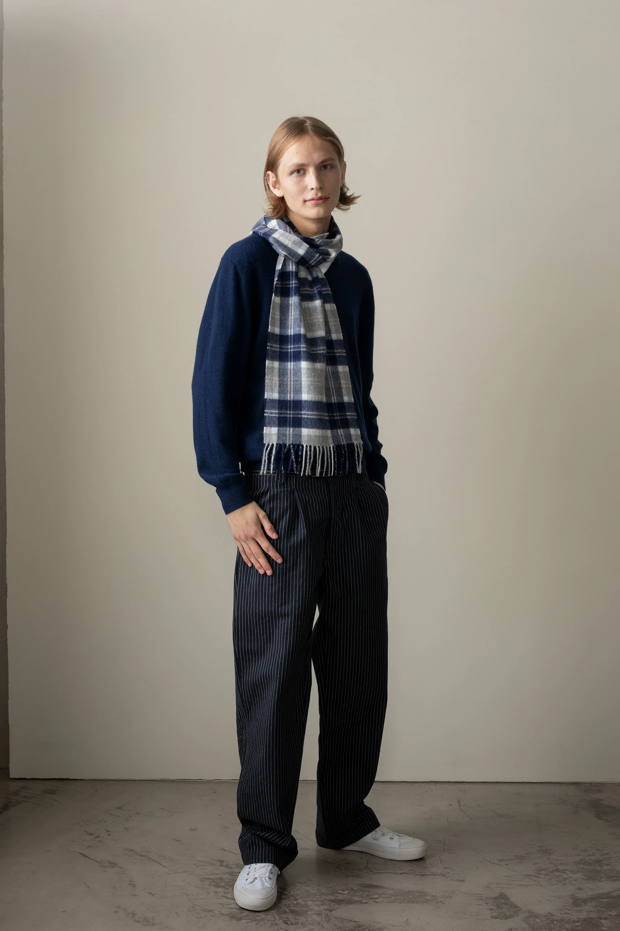 Heritage Tartan Cashmere Scarf - Silver Bannockbane