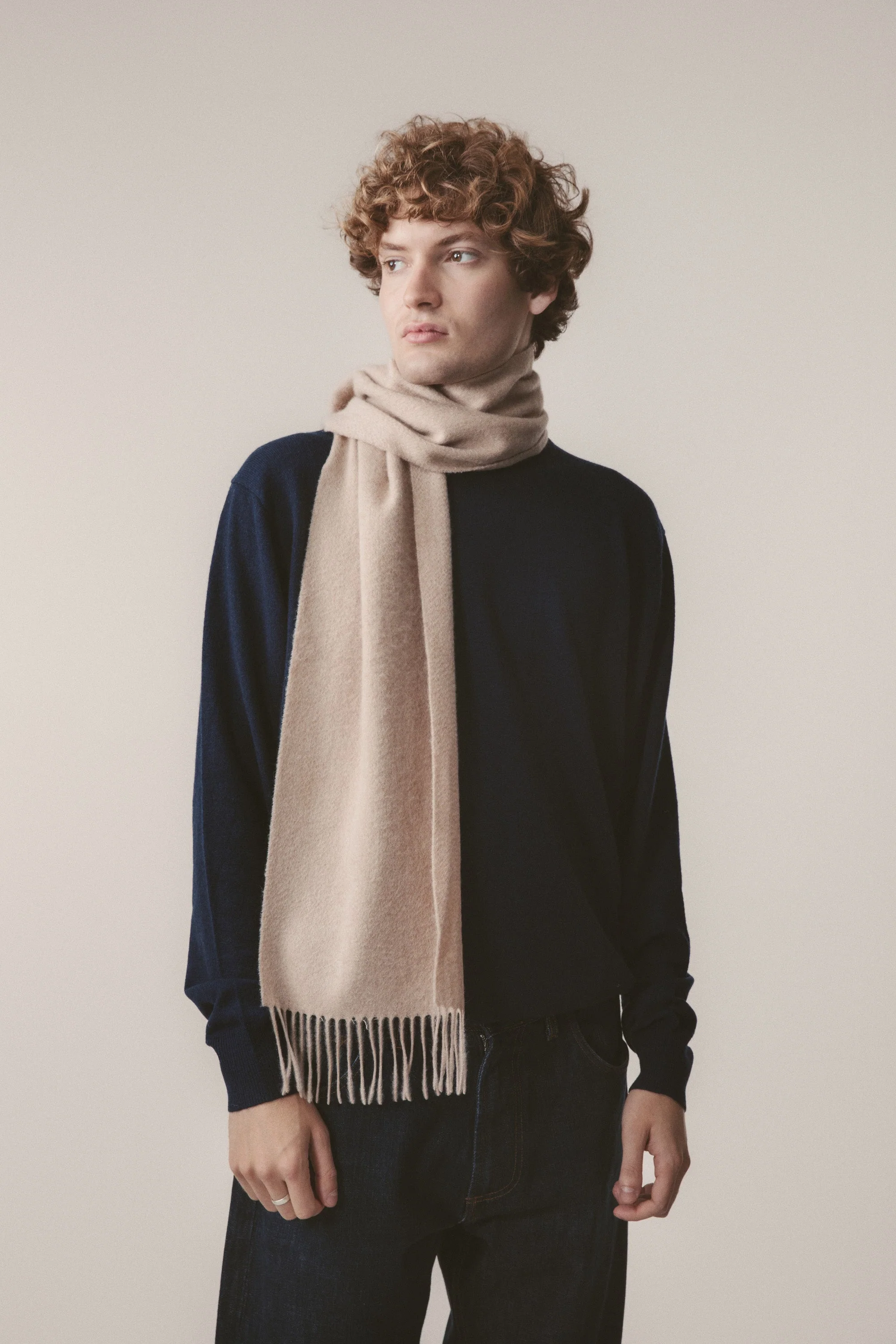 Solid Cashmere Scarf - Vicuna - Image 3