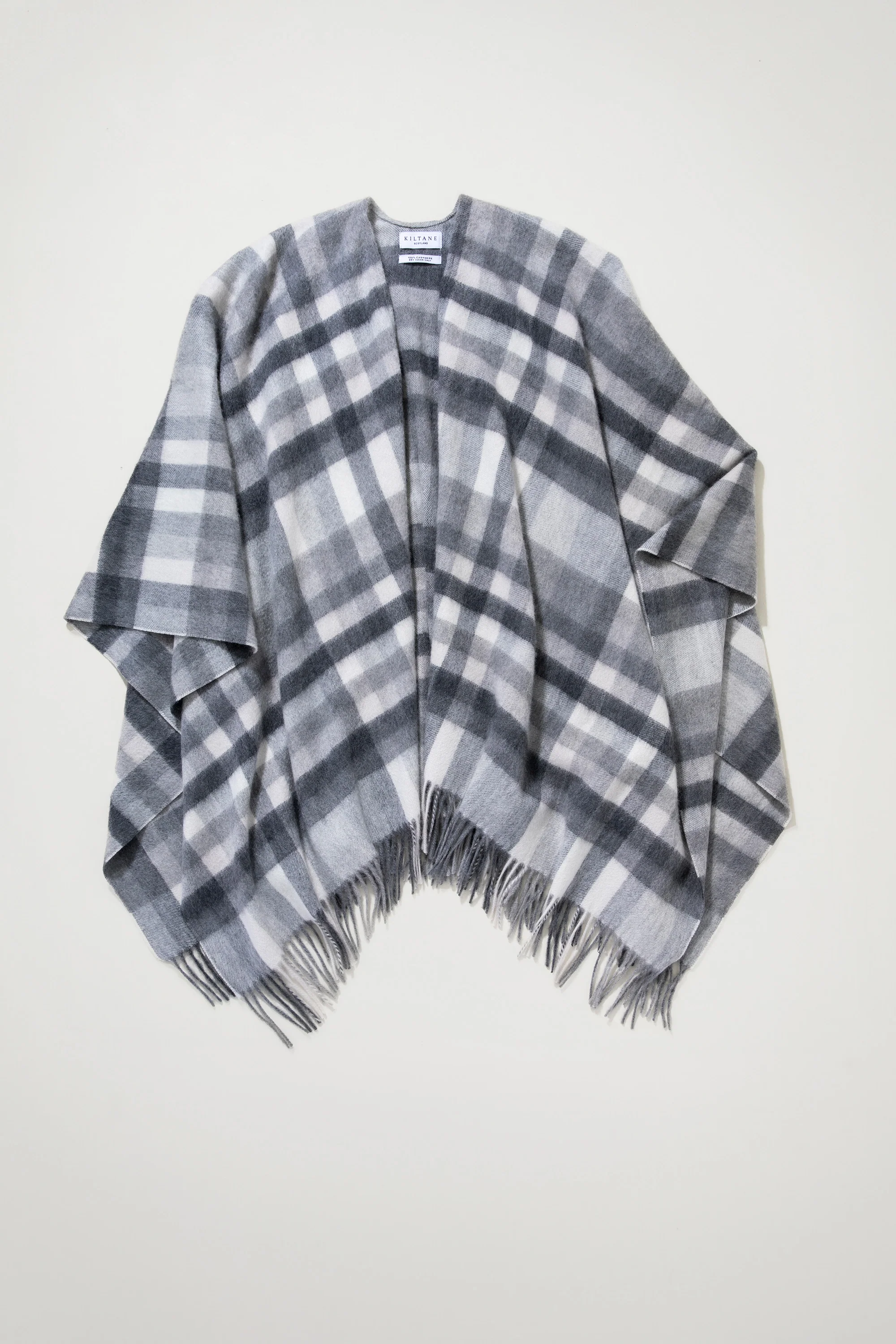 Stepping Check Cashmere Wrap - Monochrome - Image 3