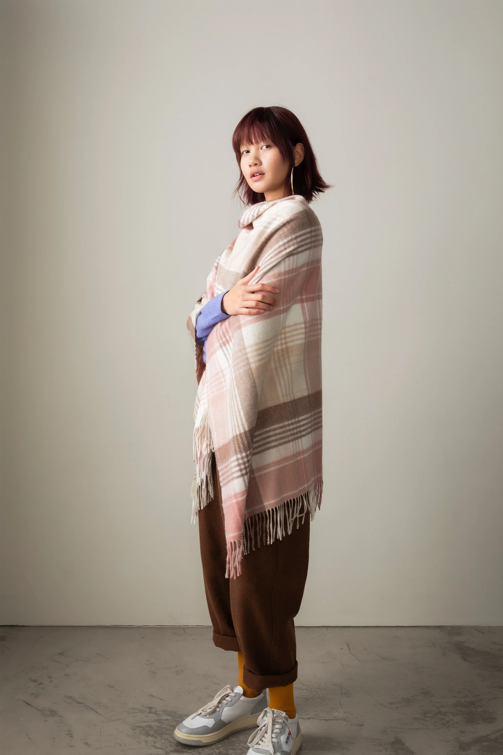 Repeat Edge Cashmere Wrap - Natural - Image 2
