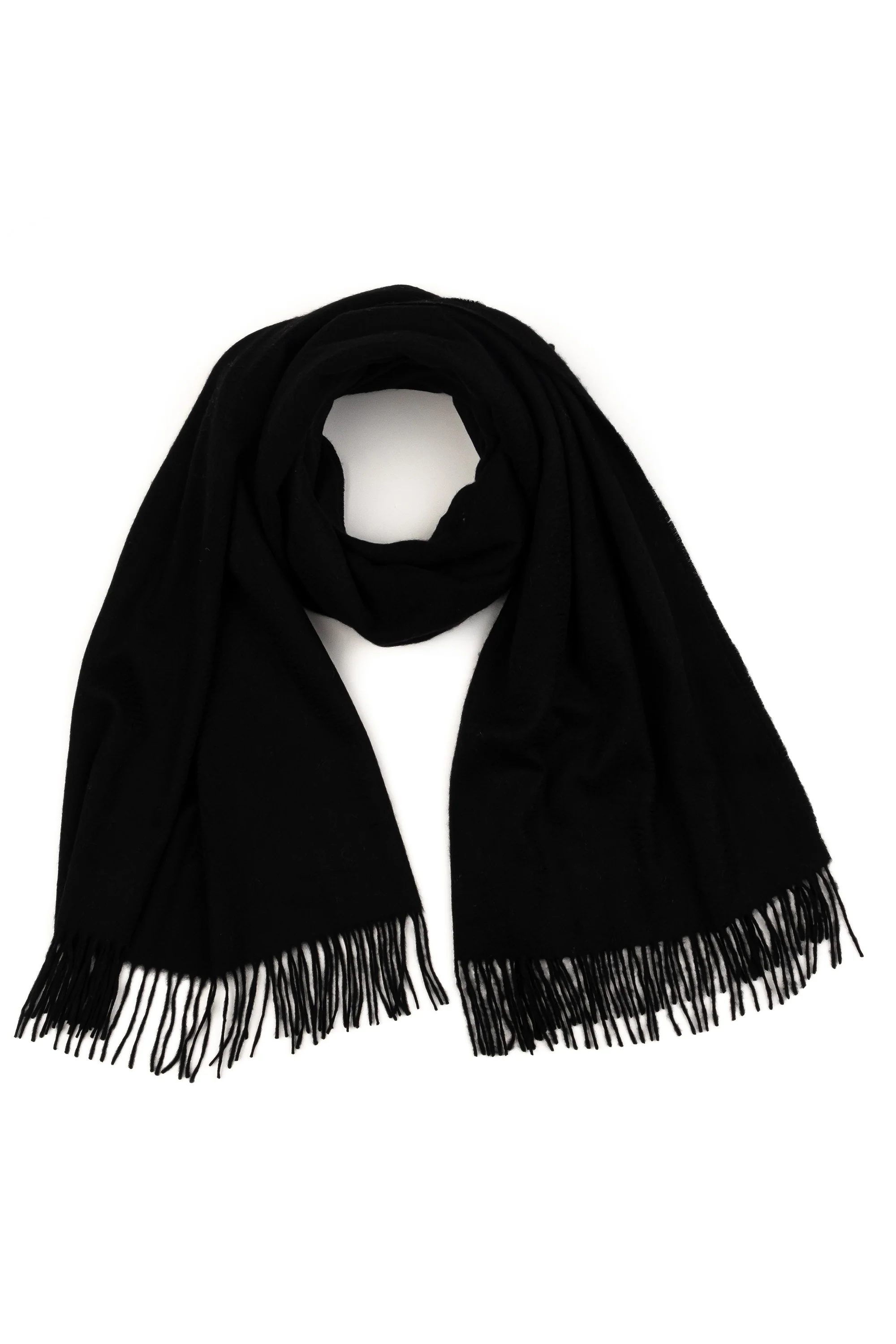 Solid Cashmere Stole - Black - Image 3
