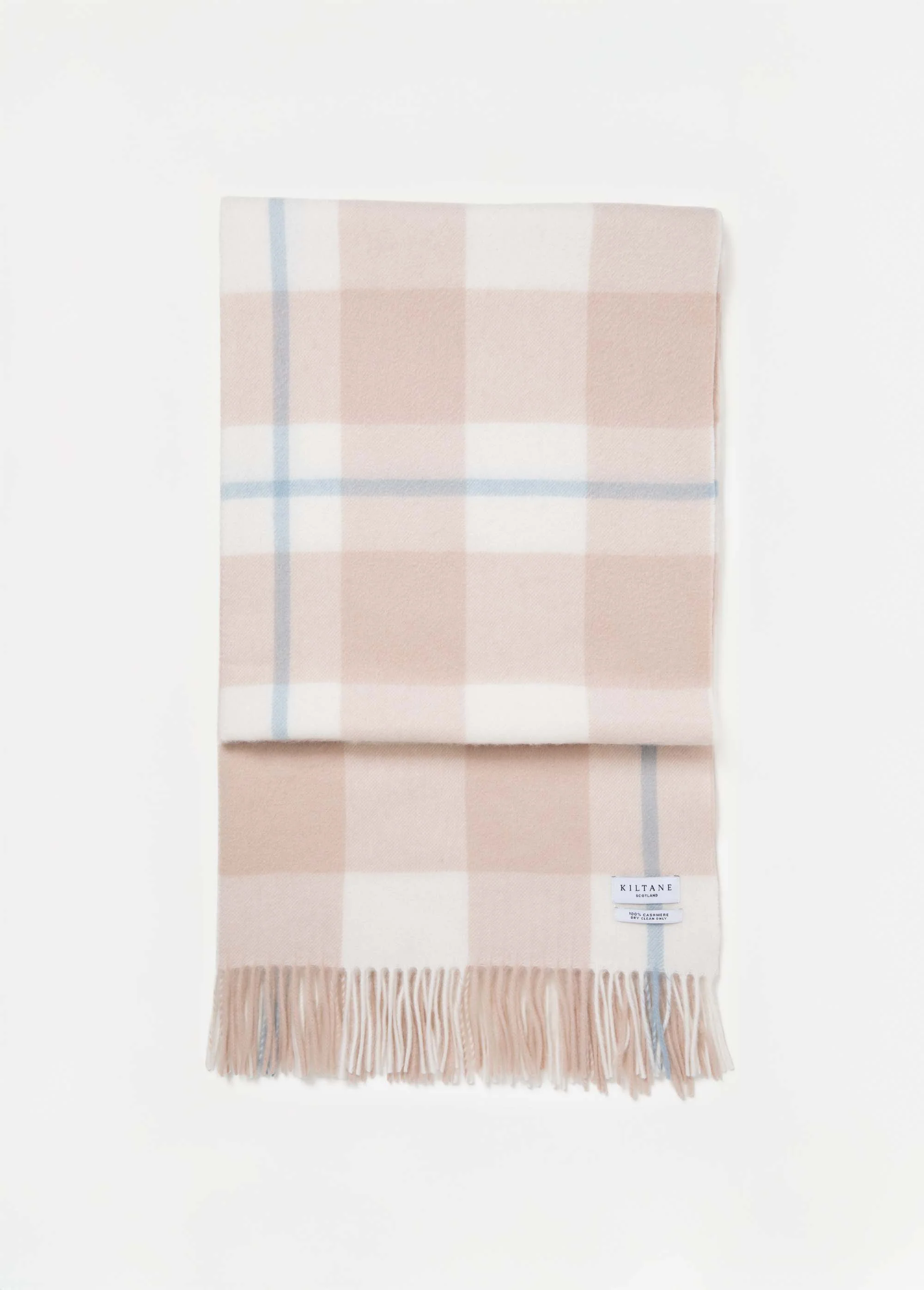 Contemporary Check Cashmere Stole - Champagne Pink - Image 4