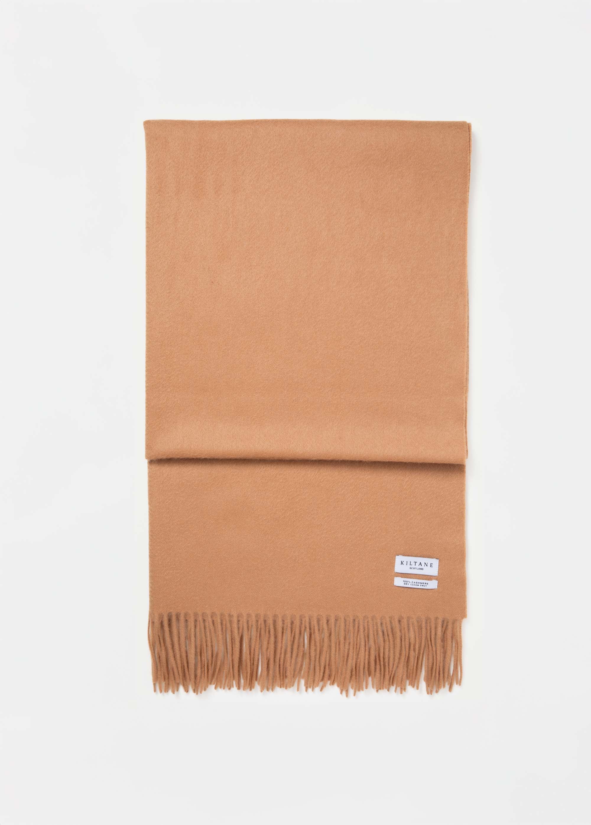 Solid Cashmere Stole - Dark Camel - Image 3