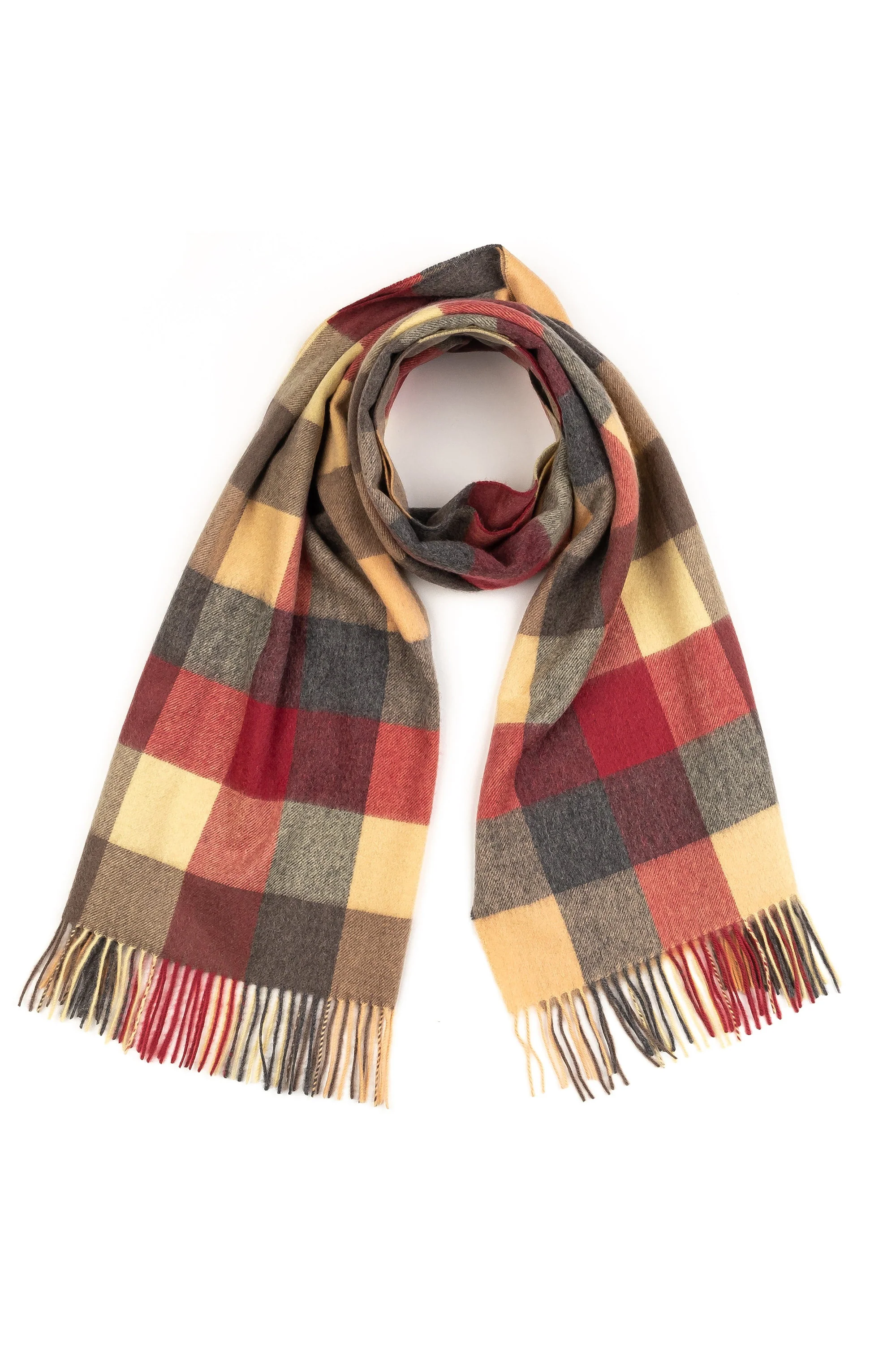 5 Square Check Cashmere Stole - Grey Rose - Image 4