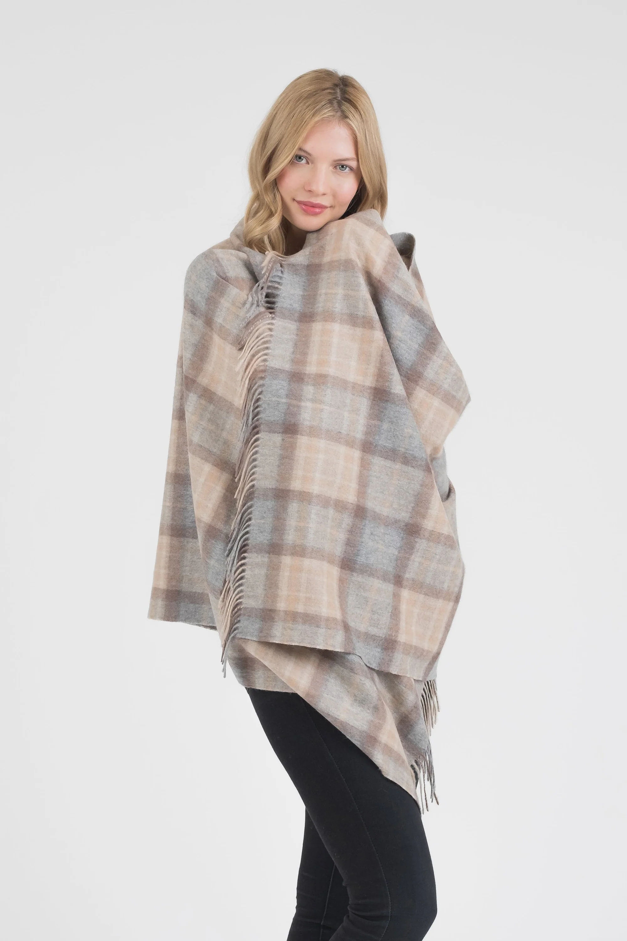 Heritage Tartan Cashmere Stole - Mackellar Natural - Image 2