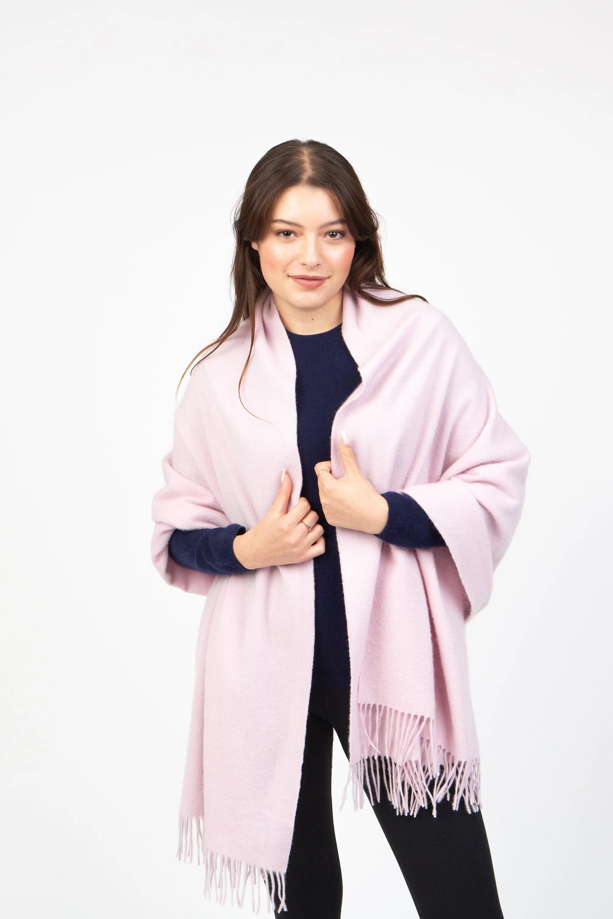 Solid Cashmere Stole - Pale Lilac - Image 2