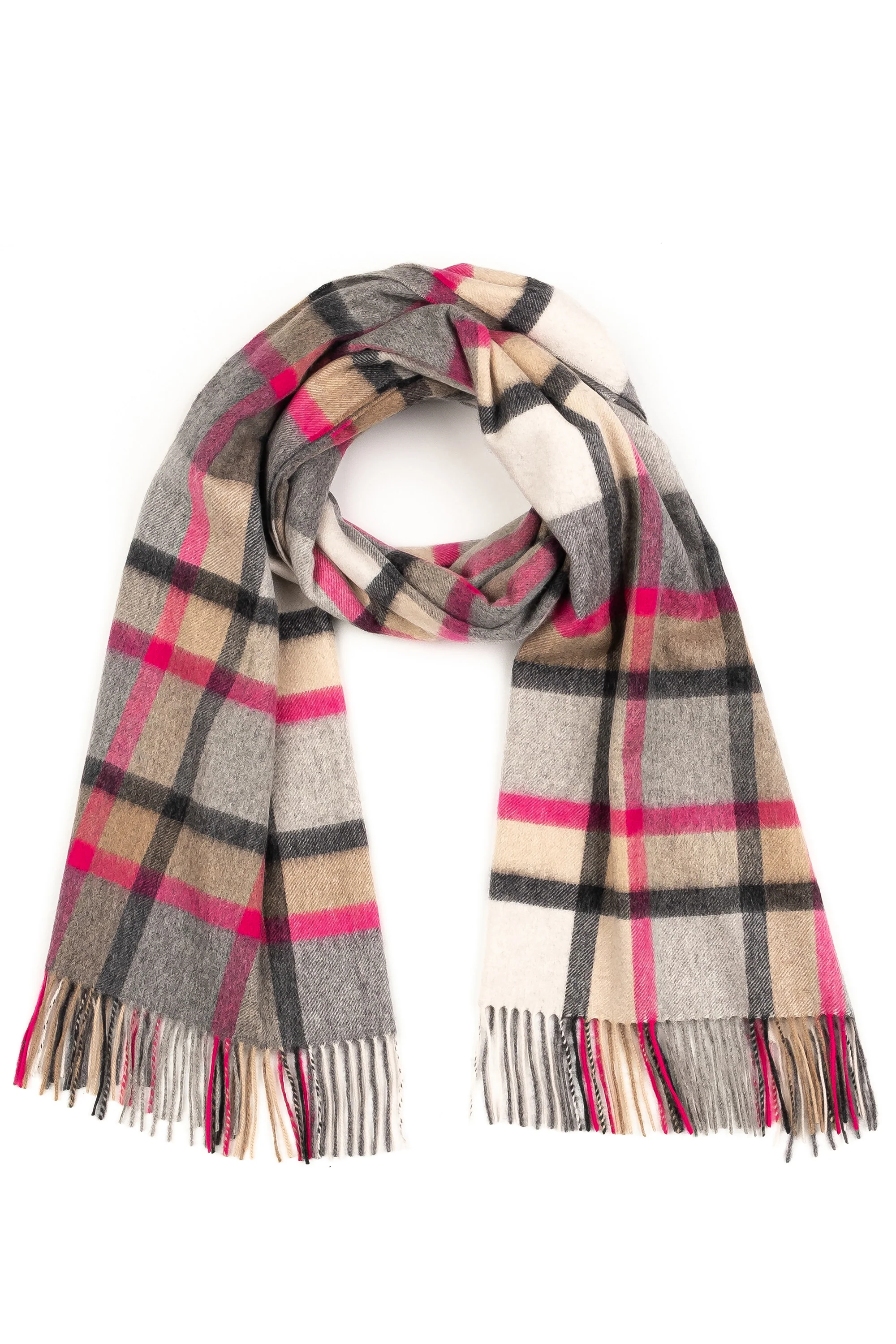 Princeton Check Cashmere Stole - Pink - Image 4