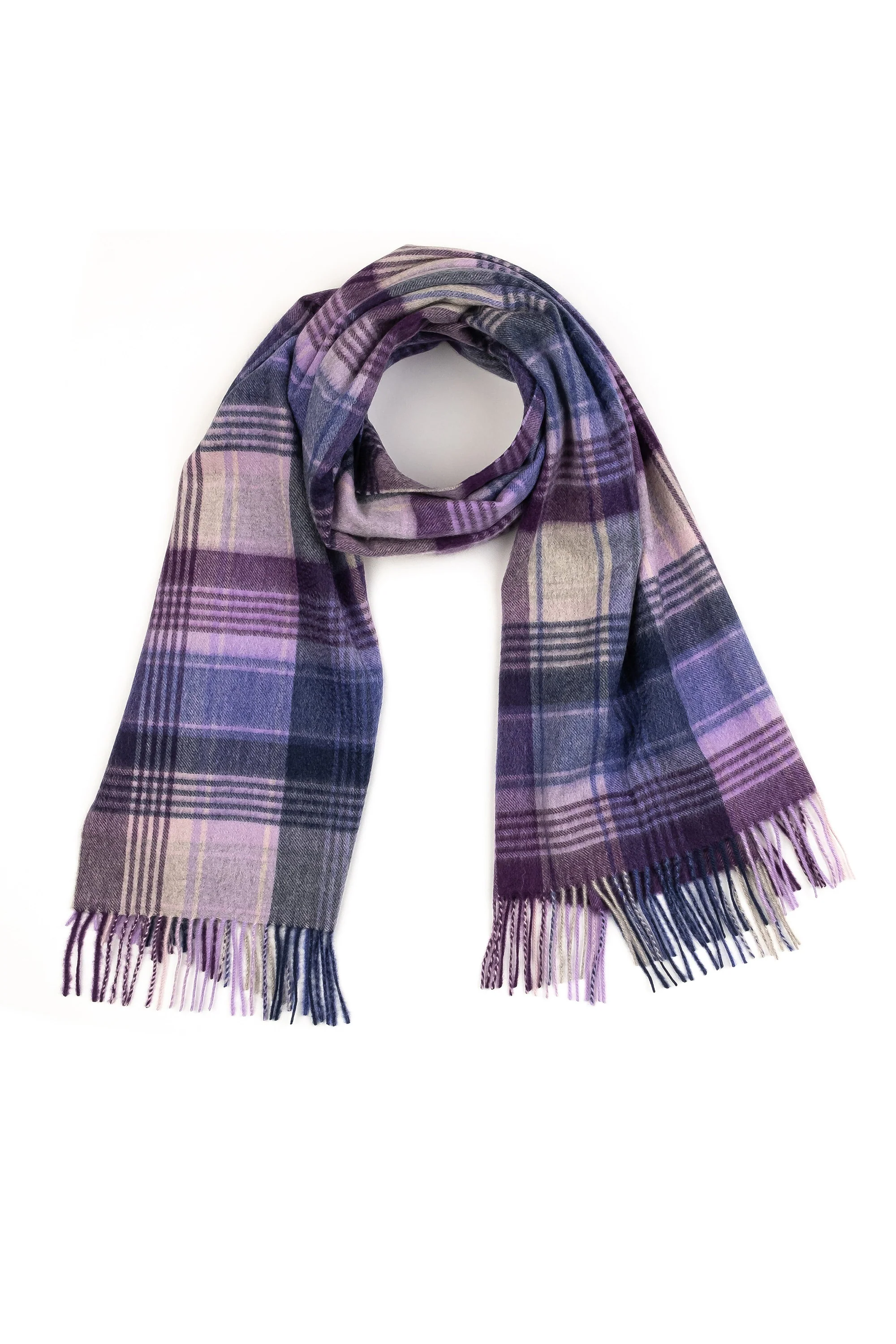 Repeat Edge Cashmere Stole - Purple - Image 4