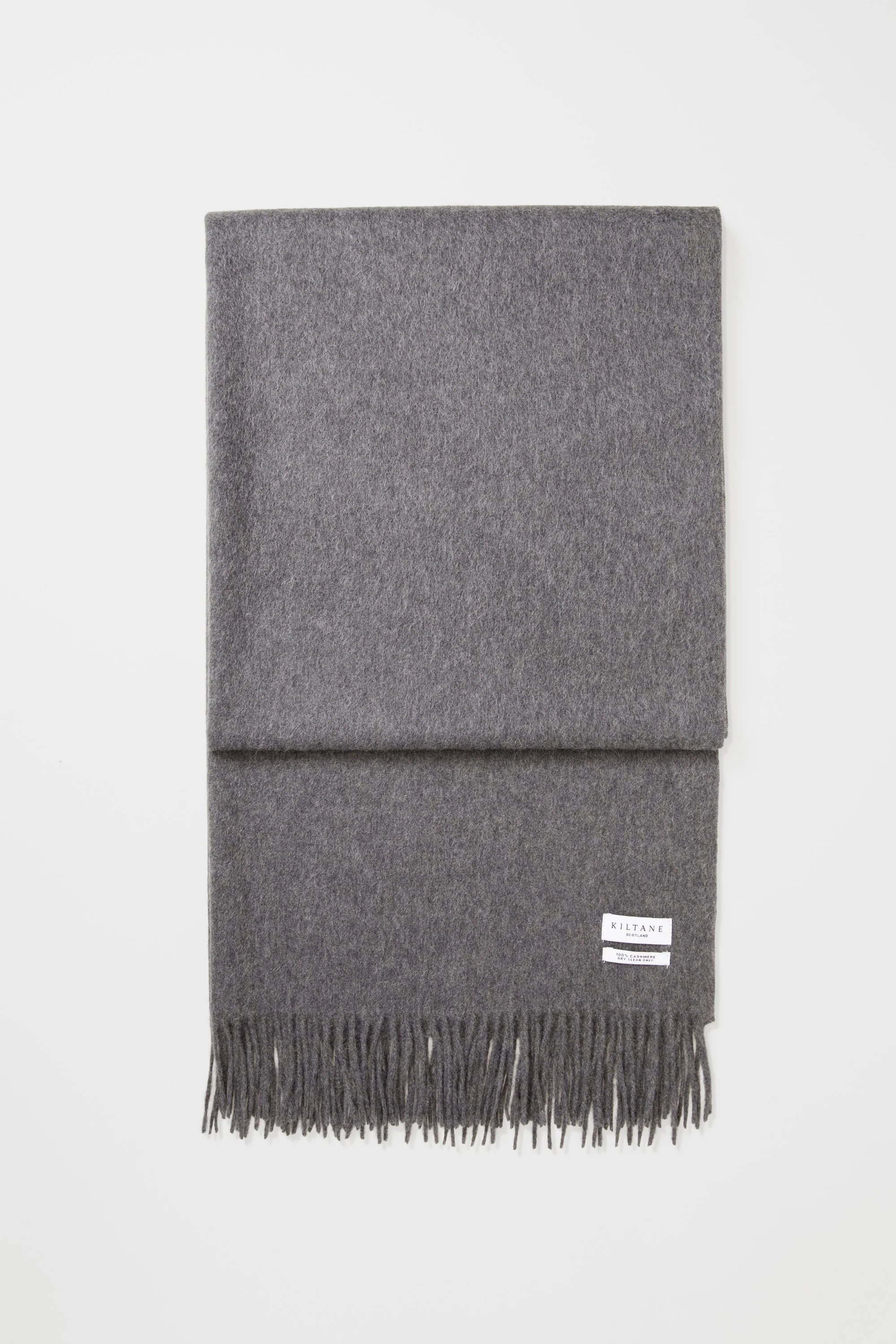 Solid Cashmere Stole - Steinway Grey - Image 6