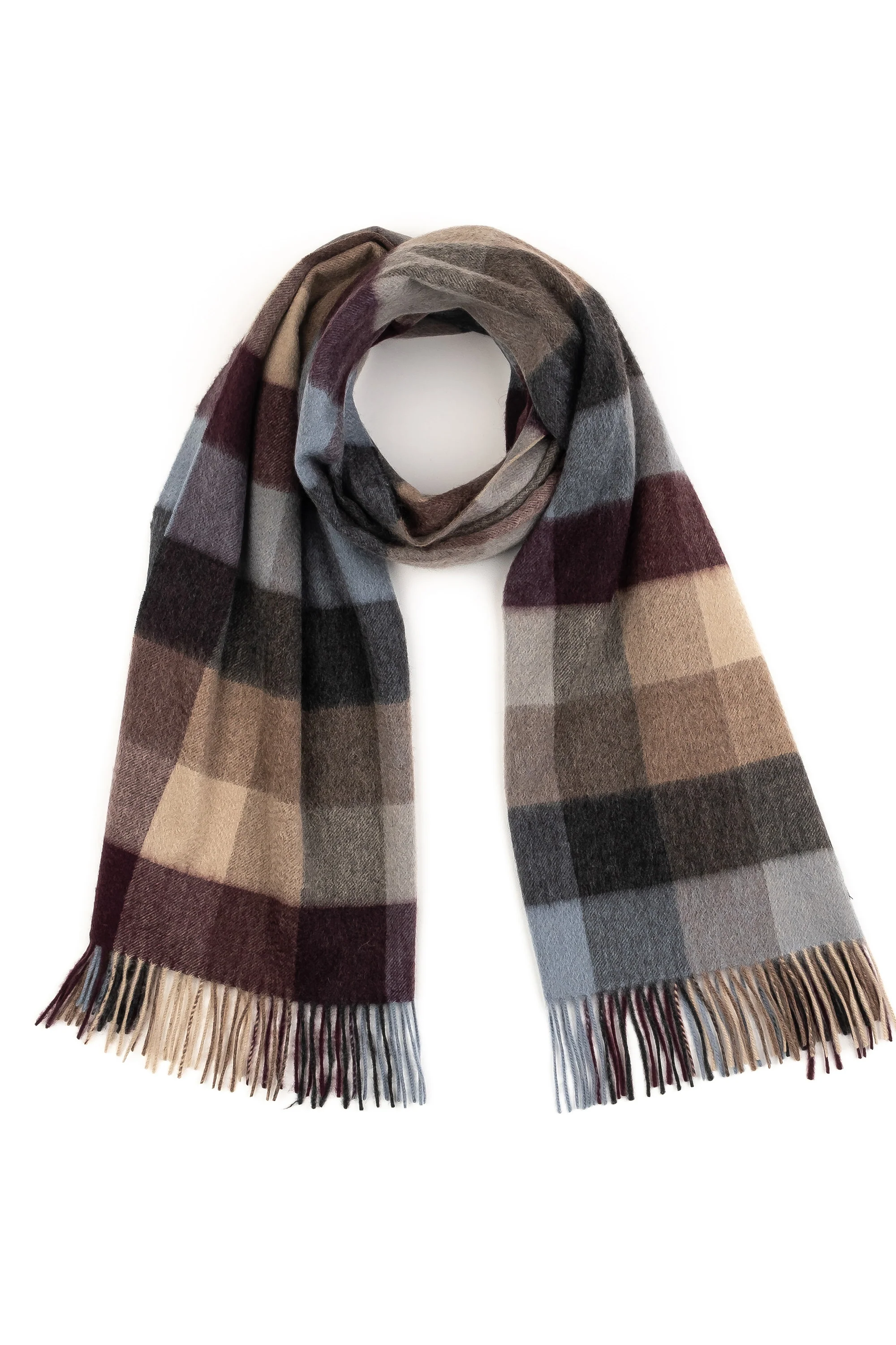 5 Square Check Cashmere Stole - Teal - Image 5