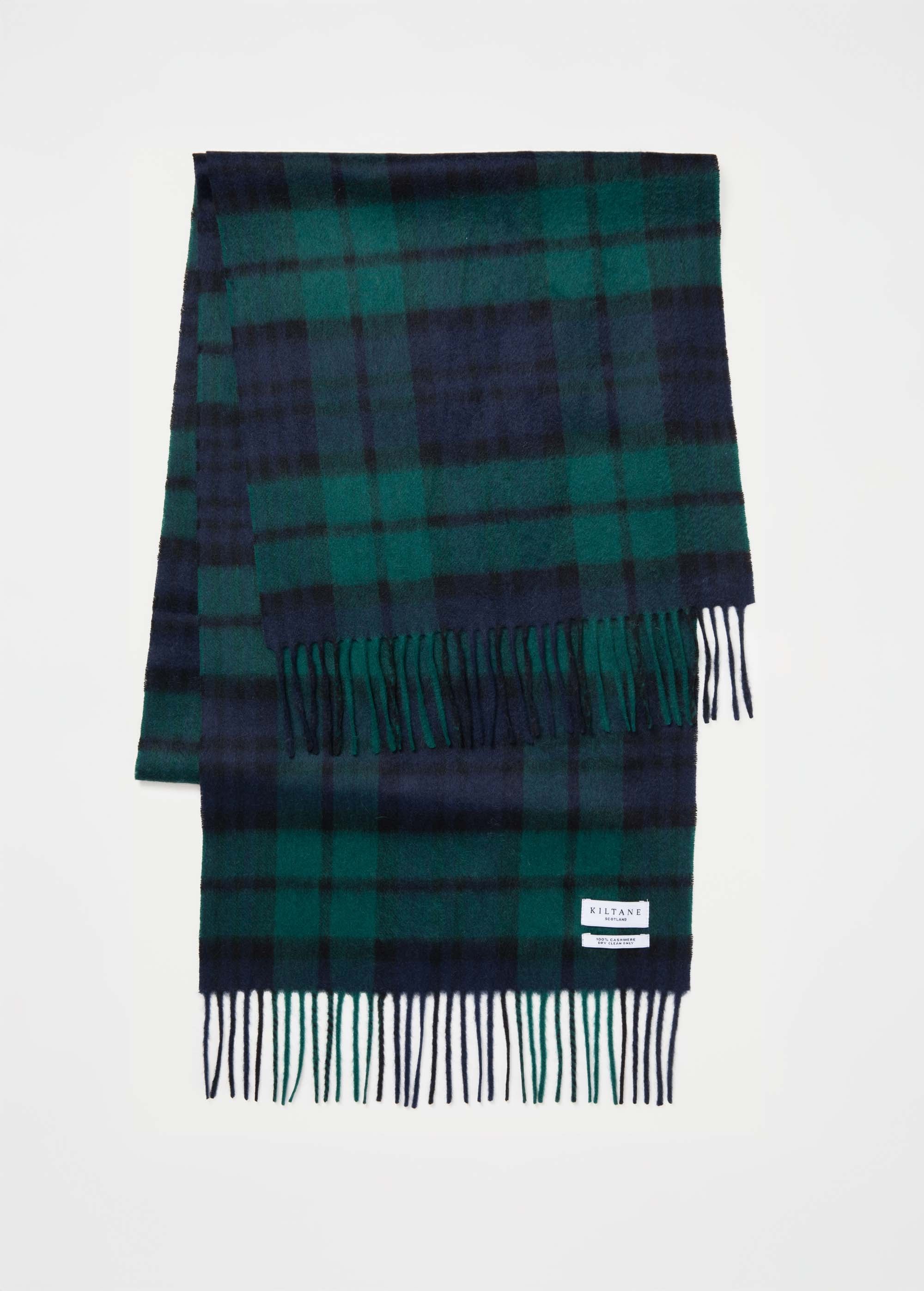 Heritage Tartan Cashmere Wide Scarf - Blackwatch - Image 3