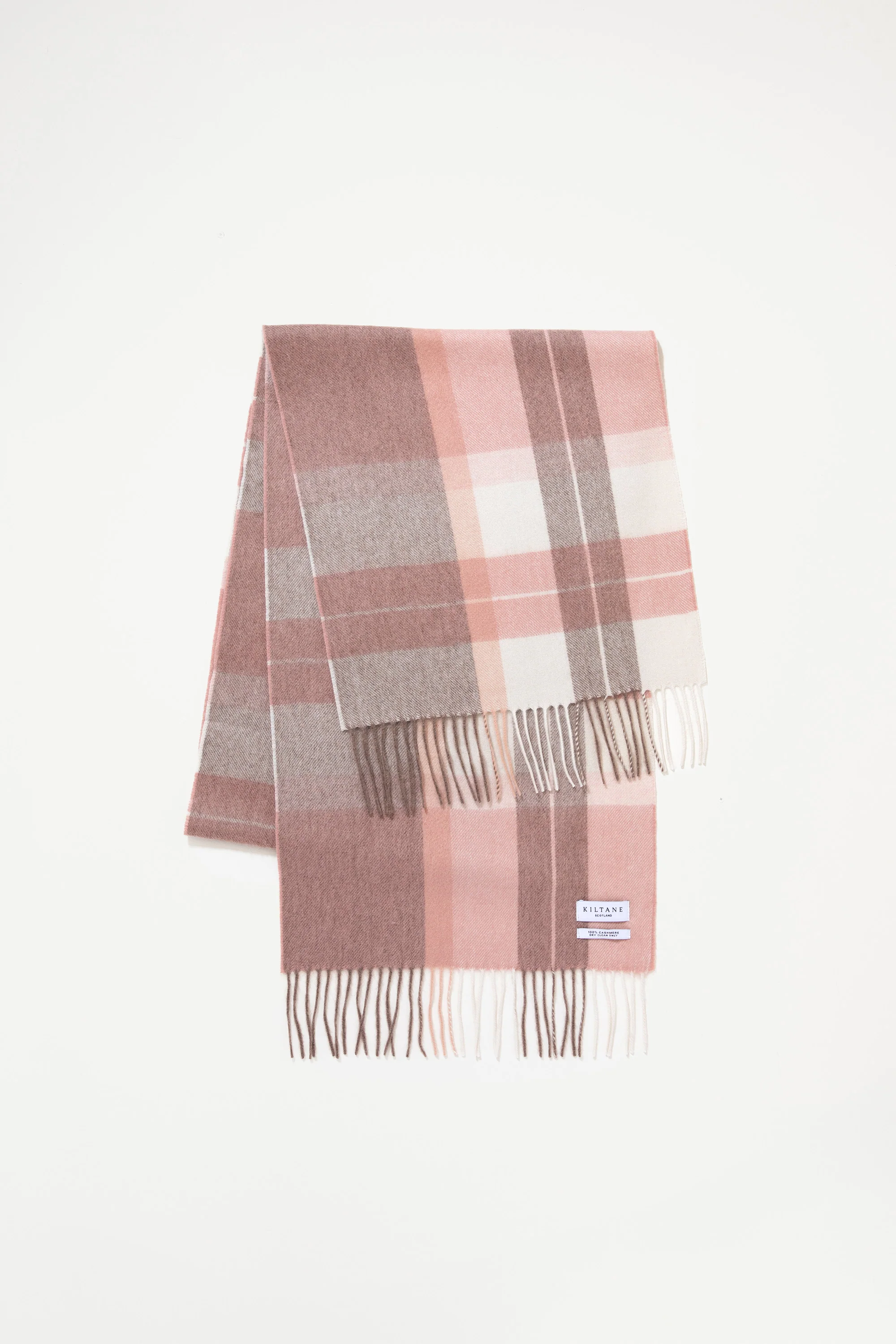Contemporary Check Cashmere Wide Scarf - Cameo Check - Image 4