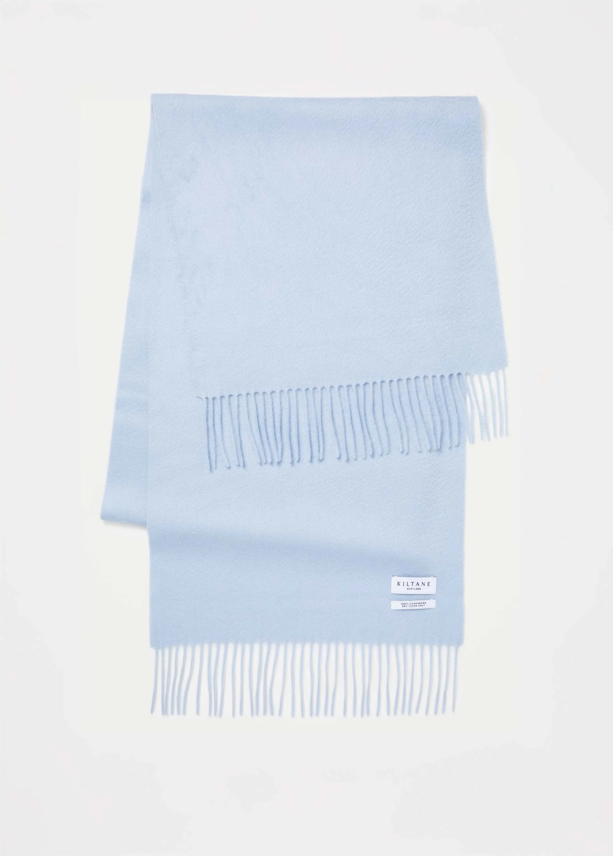 Solid Cashmere Wide Scarf - Blue - Image 10