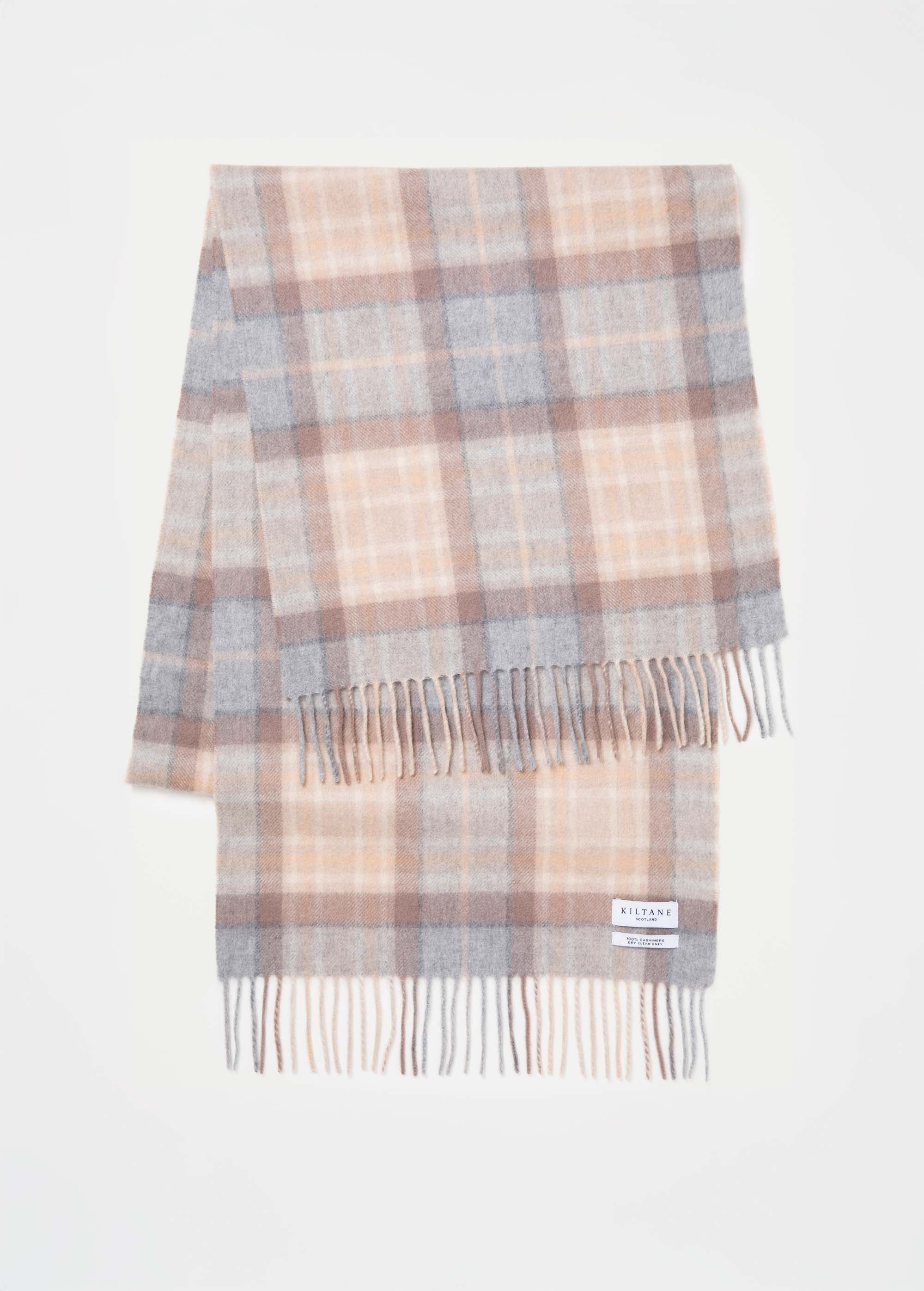 Heritage Tartan Cashmere Wide Scarf - Mackellar Natural - Image 2