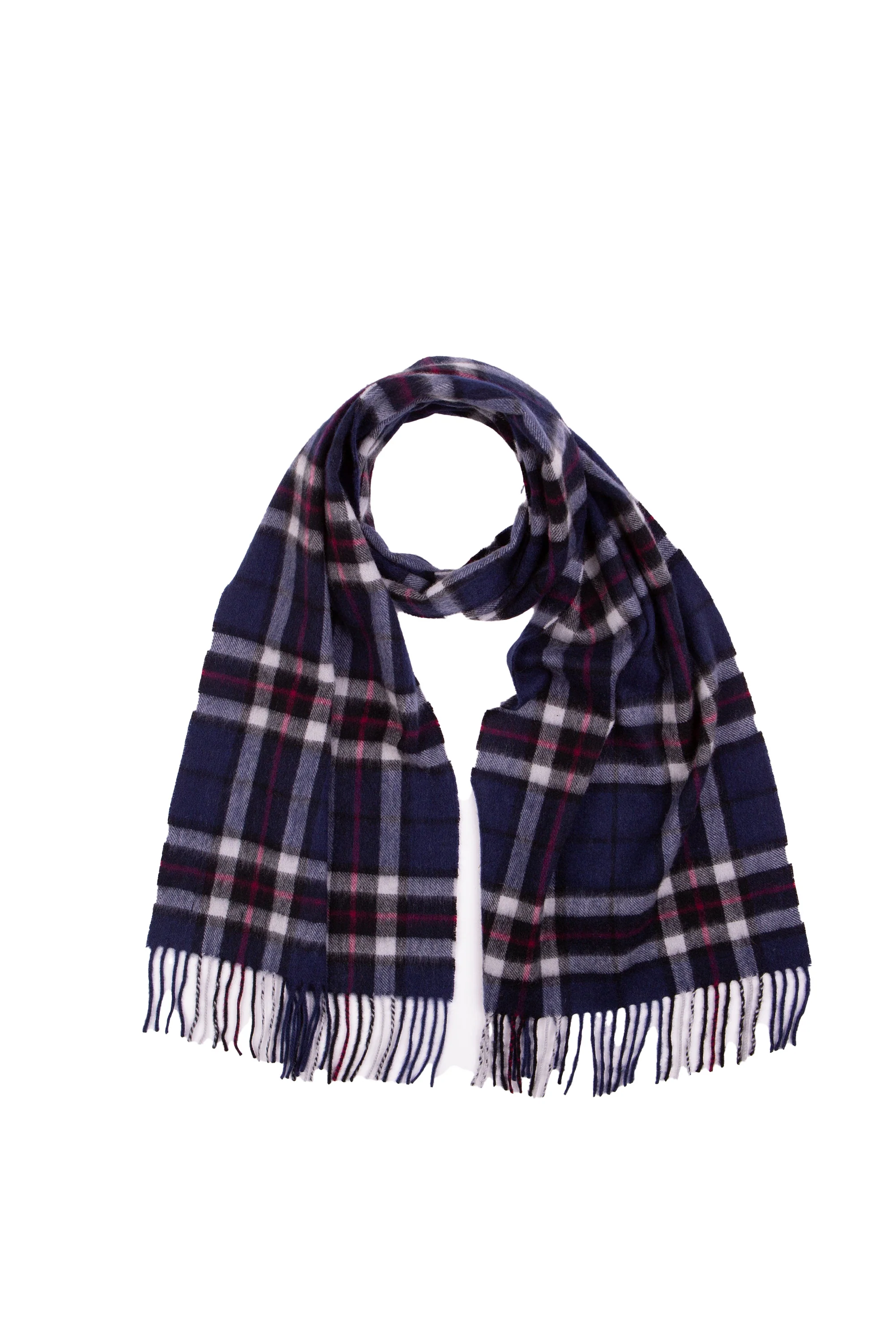 Scotty Thompson Cashmere Wide Scarf - Navy - Image 4