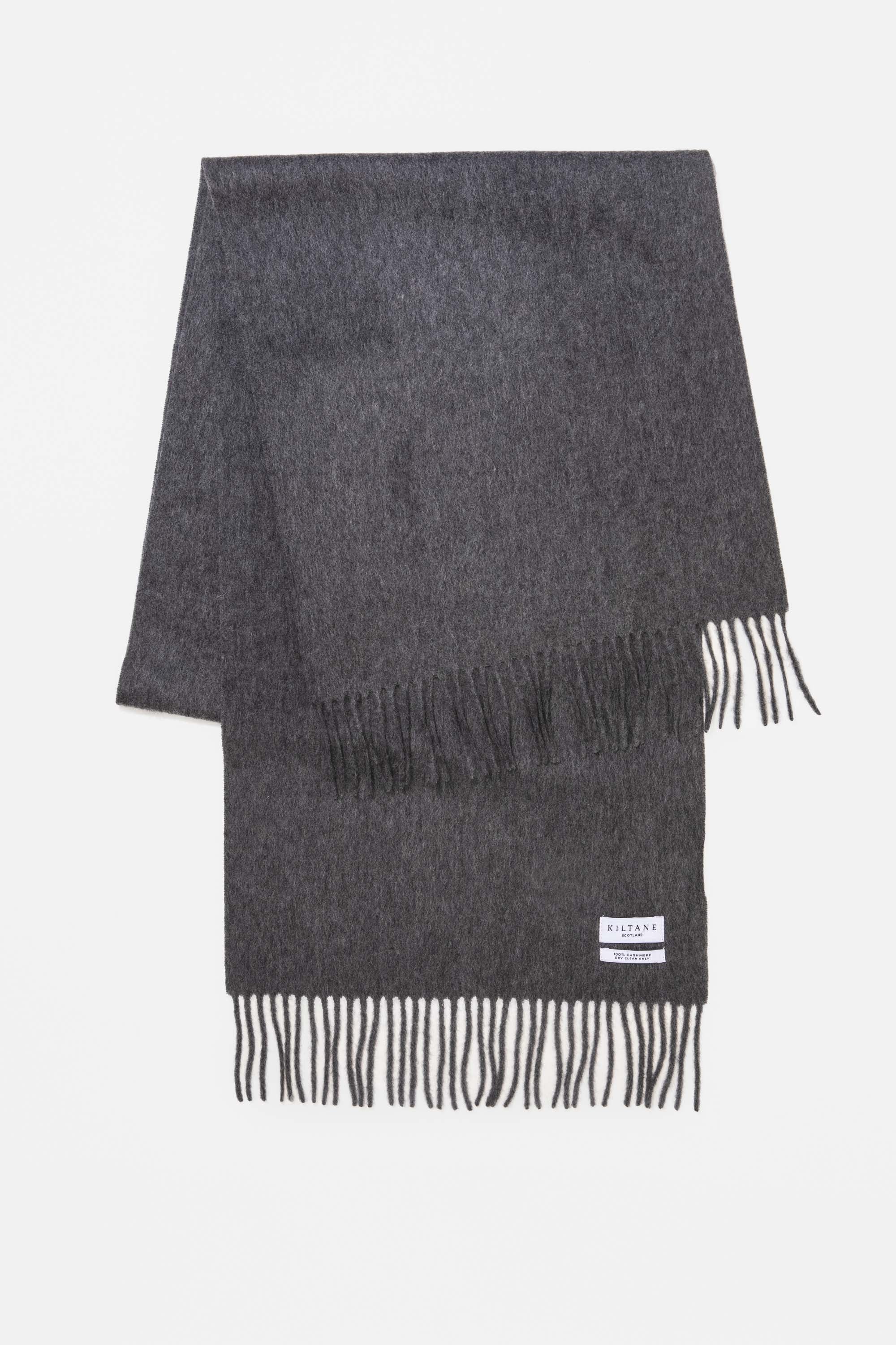 Solid Cashmere Wide Scarf - Steinway Grey - Image 2