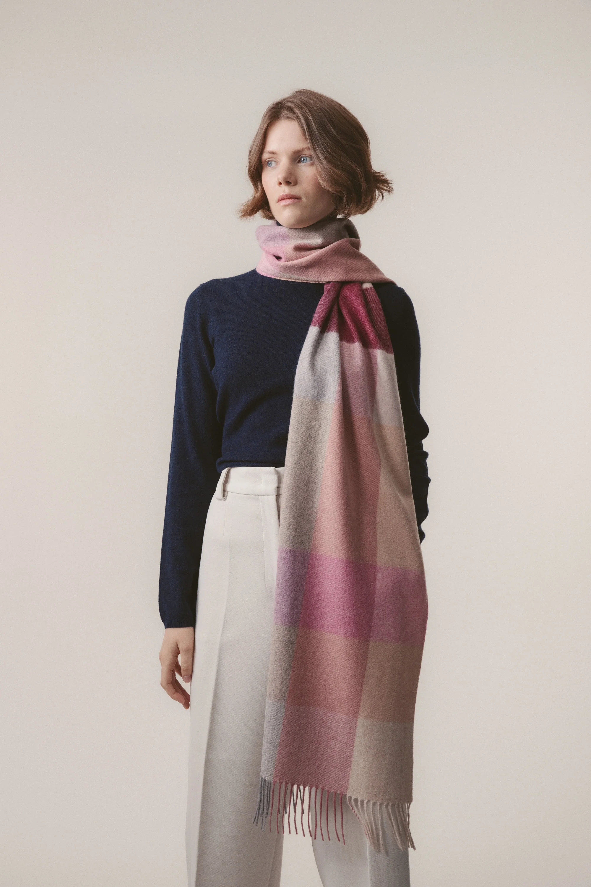 3 Square Cashmere Wide Scarf - Summer Fruits - Image 2
