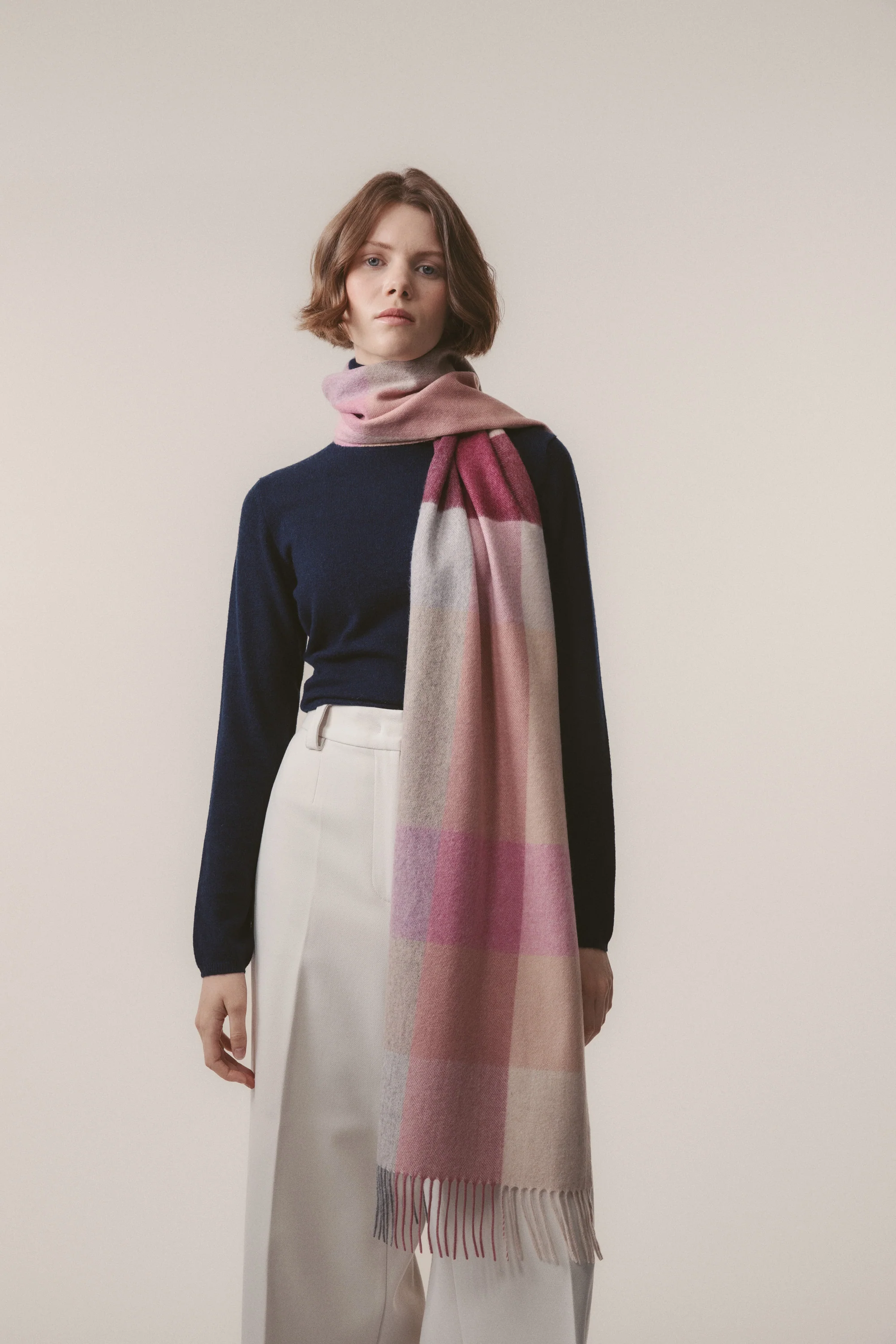 3 Square Cashmere Wide Scarf - Summer Fruits - Image 3