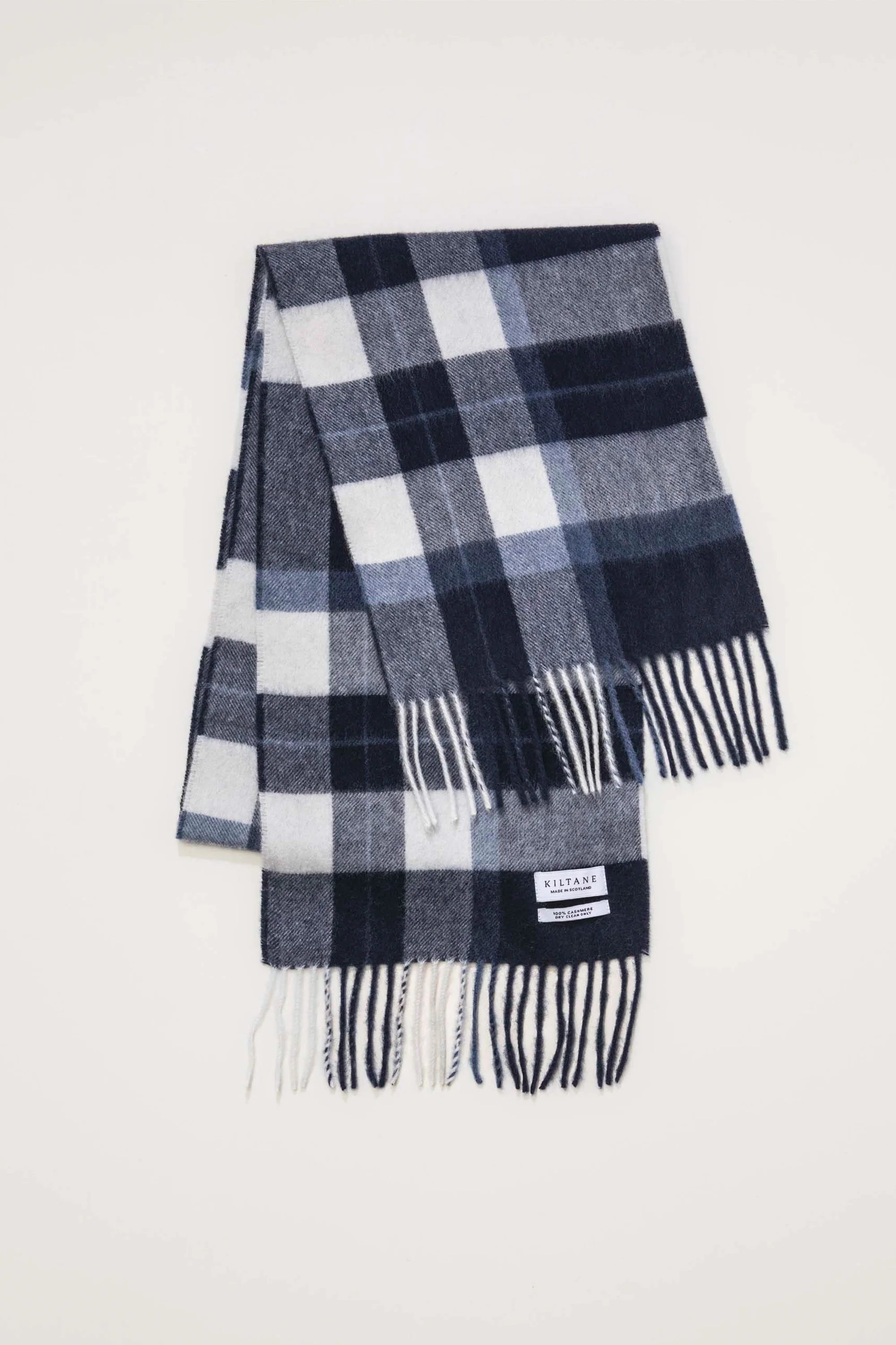 Made In Scotland Contemporary Cashmere Scarf - Chatham Navy - Image 2