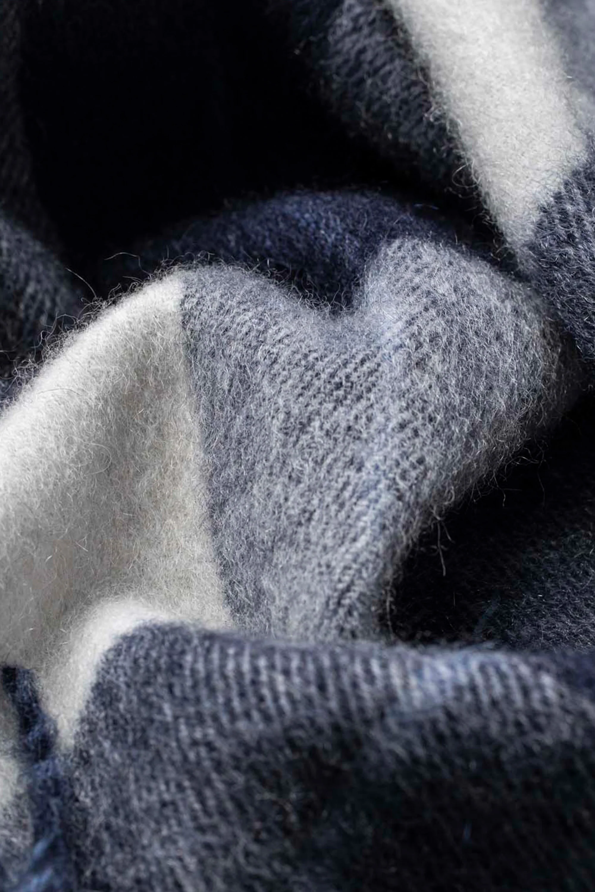 Made In Scotland Contemporary Cashmere Scarf - Chatham Navy - Image 3