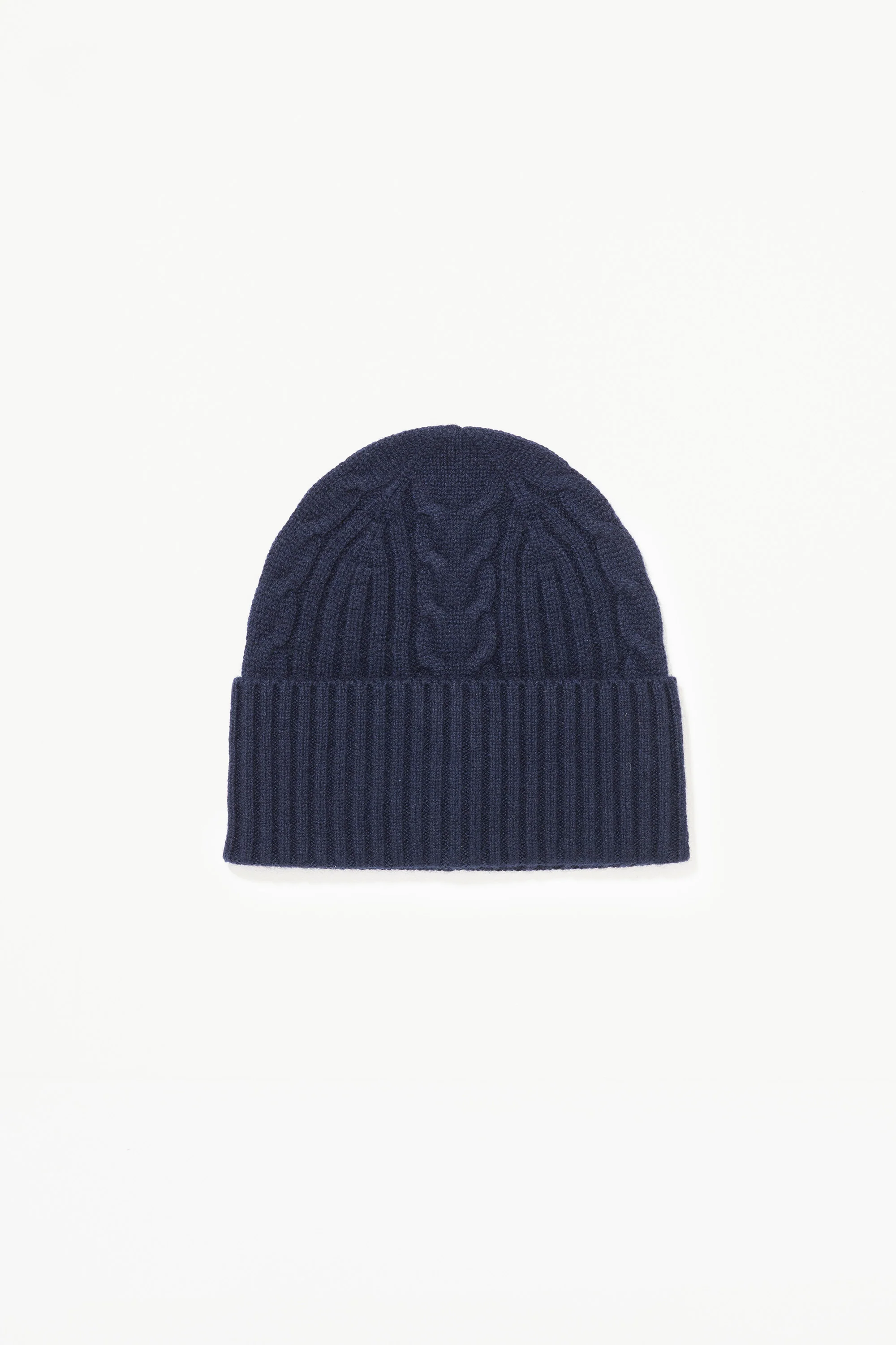 Cashmere Cable Beanie - Dark Navy - Image 4