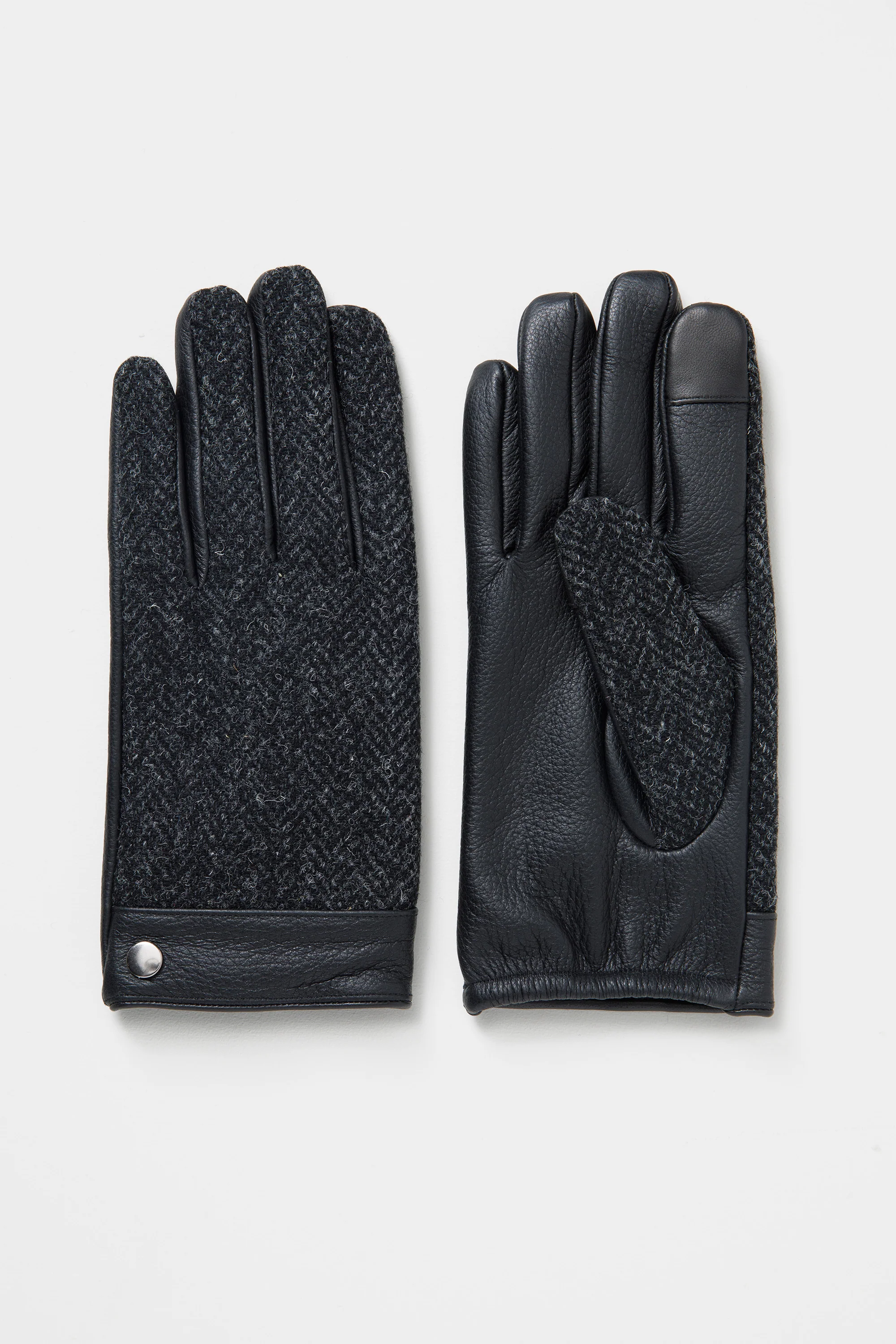 Men's Harris Tweed Gloves - Deep Charcoal