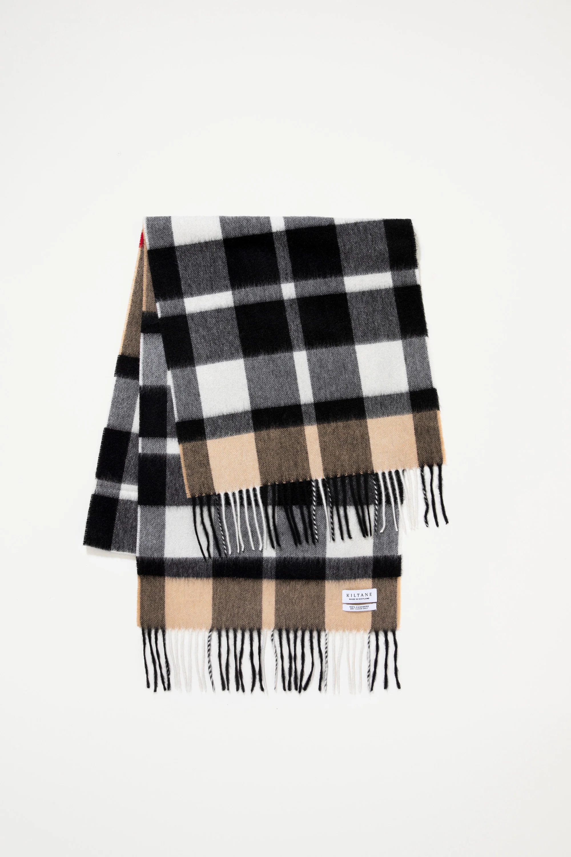 Made in Scotland Cashmere Wide Scarf - Exploded Camel Thompson - Image 3
