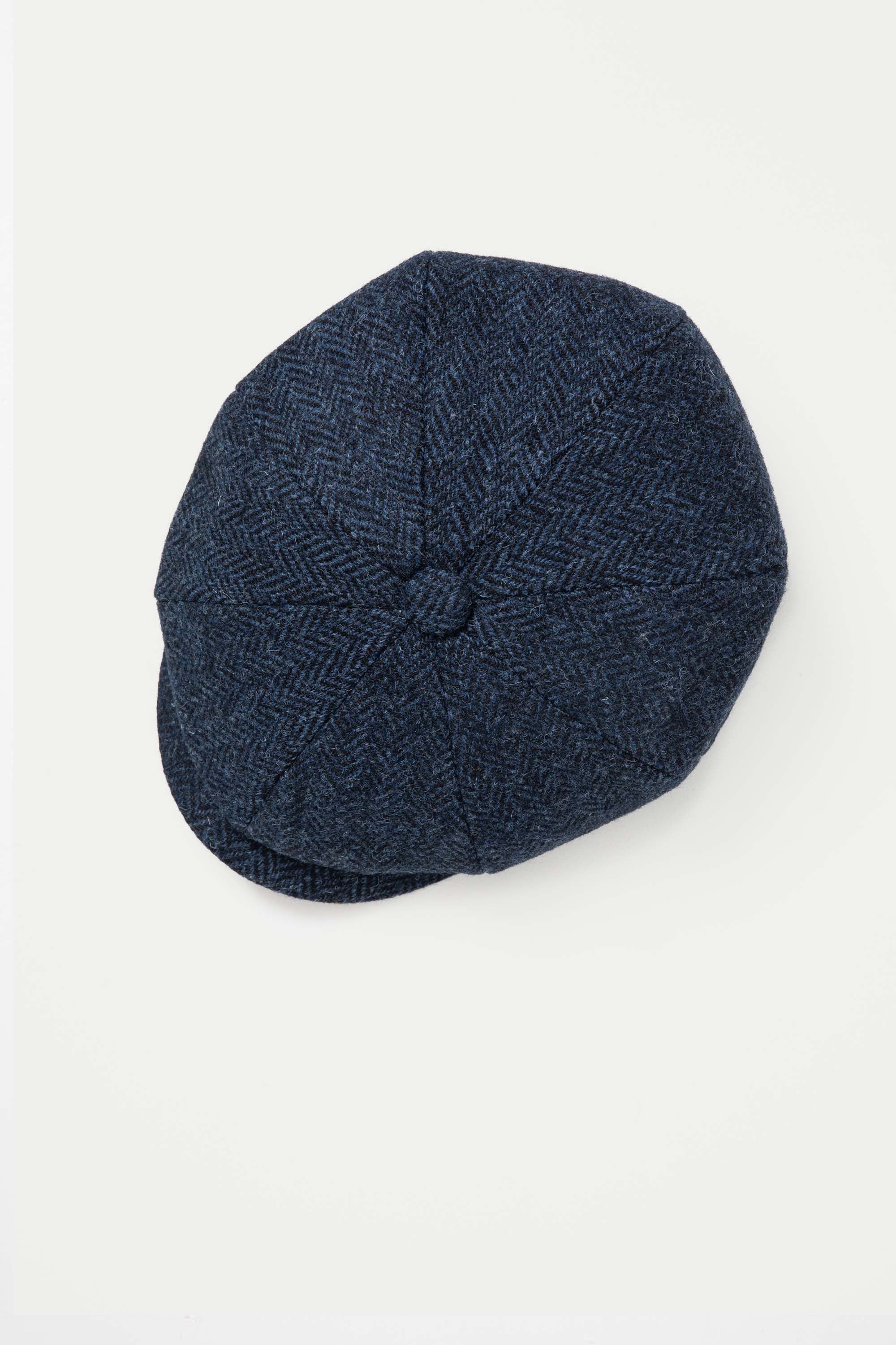 Harris Tweed Carloway Hat - Dark Navy Blue Herringbone - Image 3
