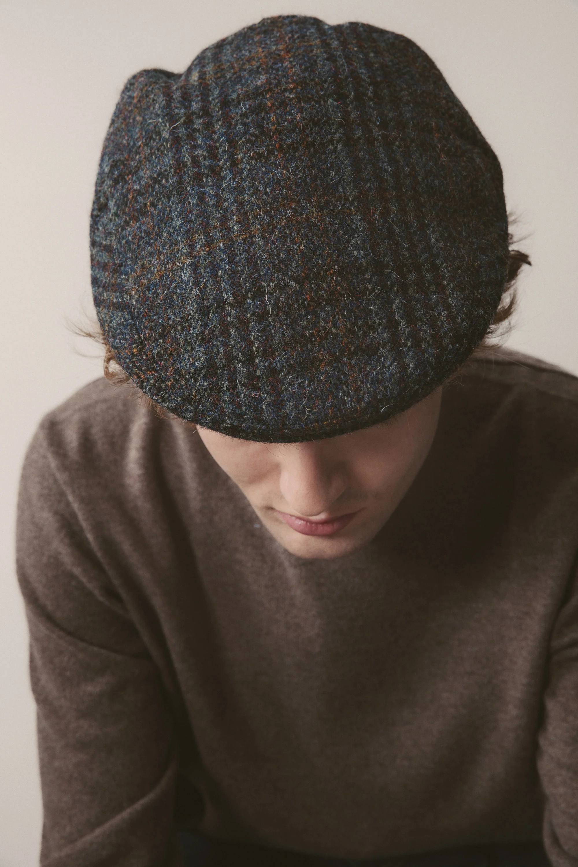 Harris Tweed Stornoway Cap - Blue Country Check - Image 2