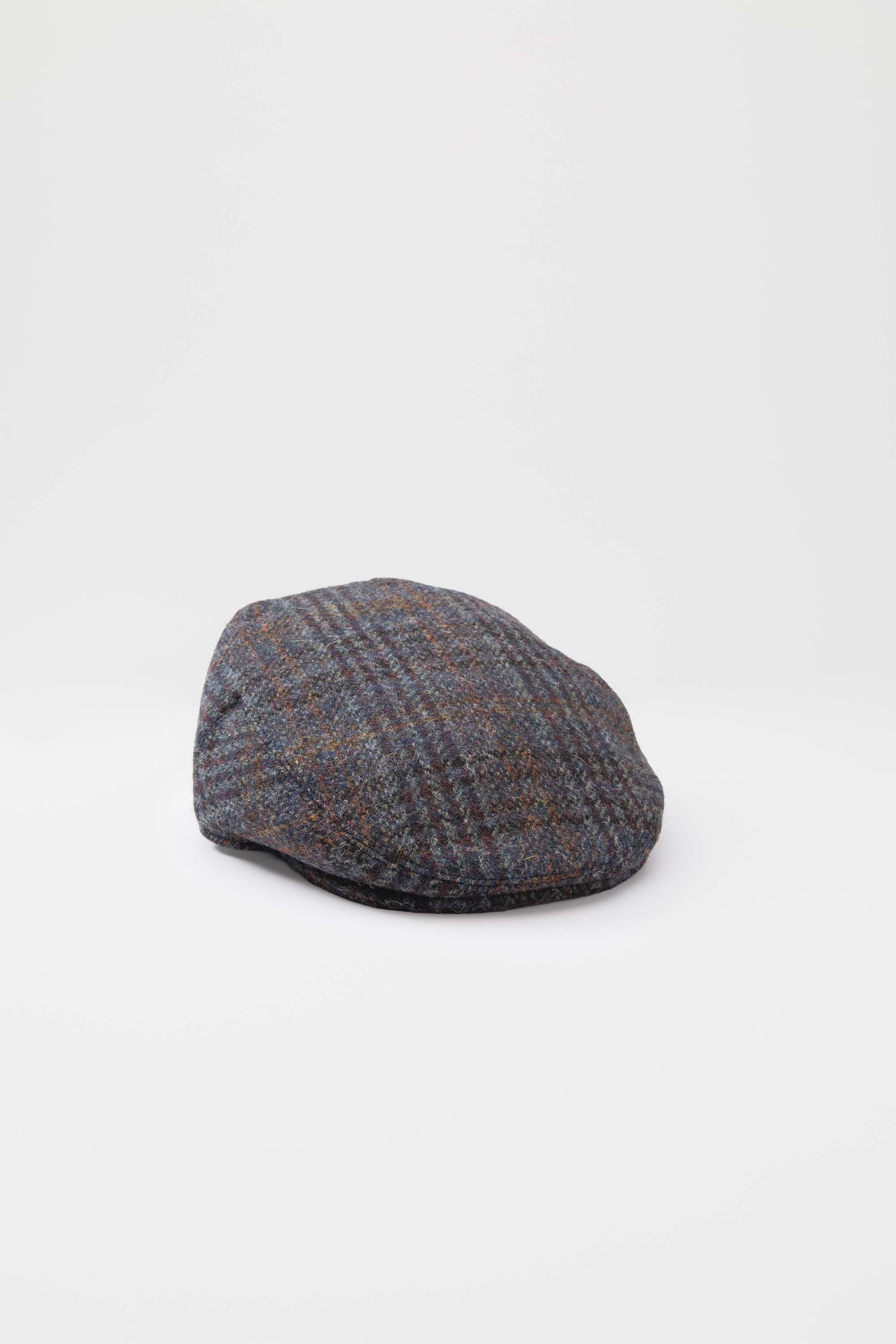 Harris Tweed Stornoway Cap - Blue Country Check - Image 4